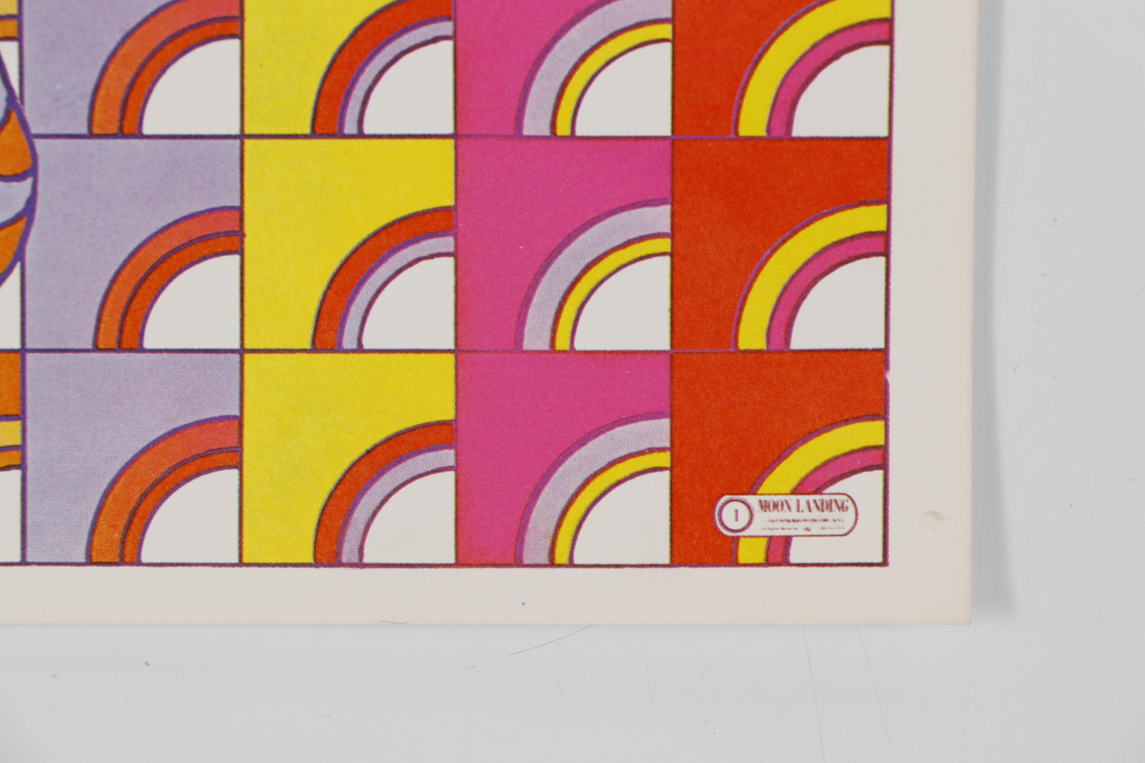 Offset Lithograph after Peter Max "Moon Landing (Man Must Moon)"