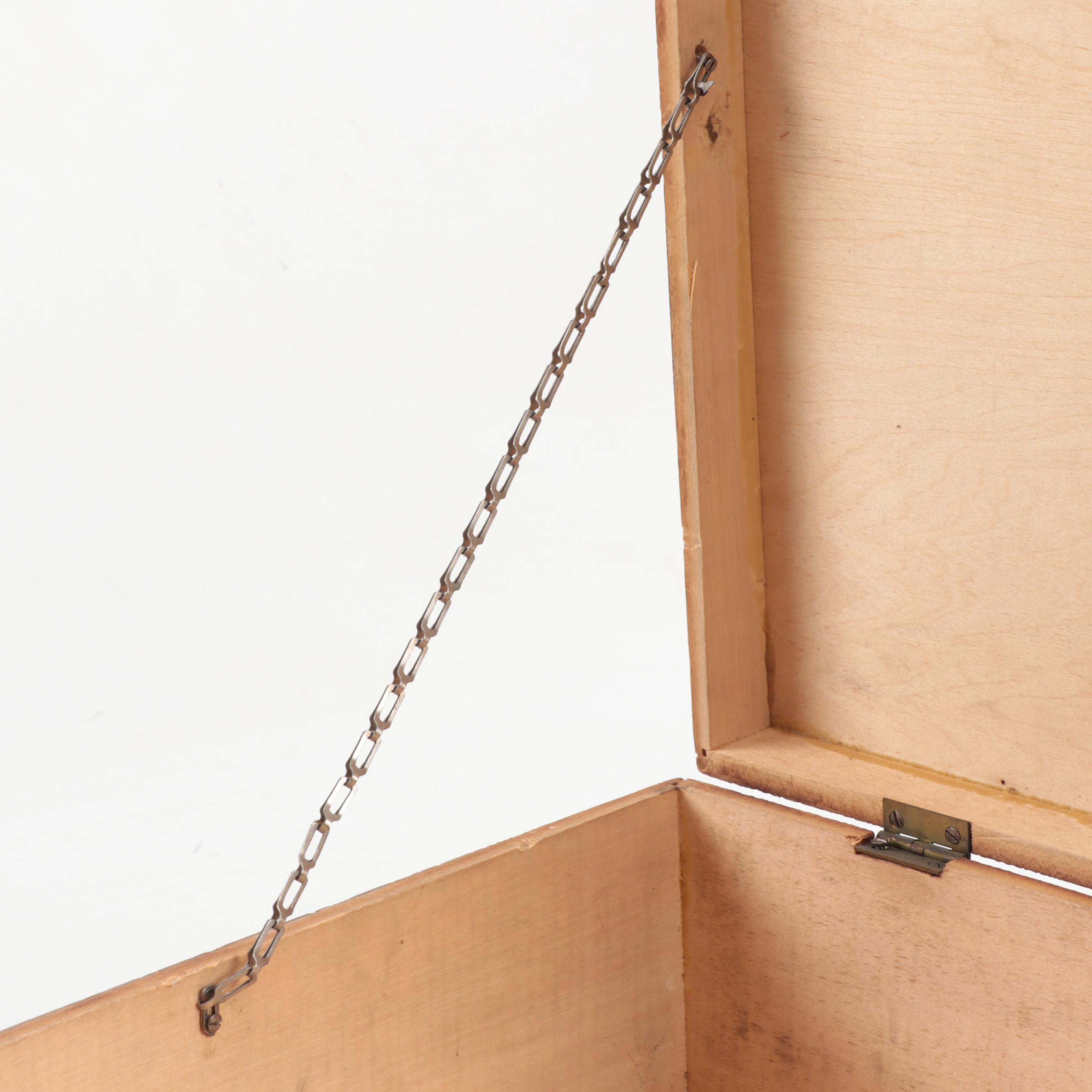 Two Figural Pyrography Boxes