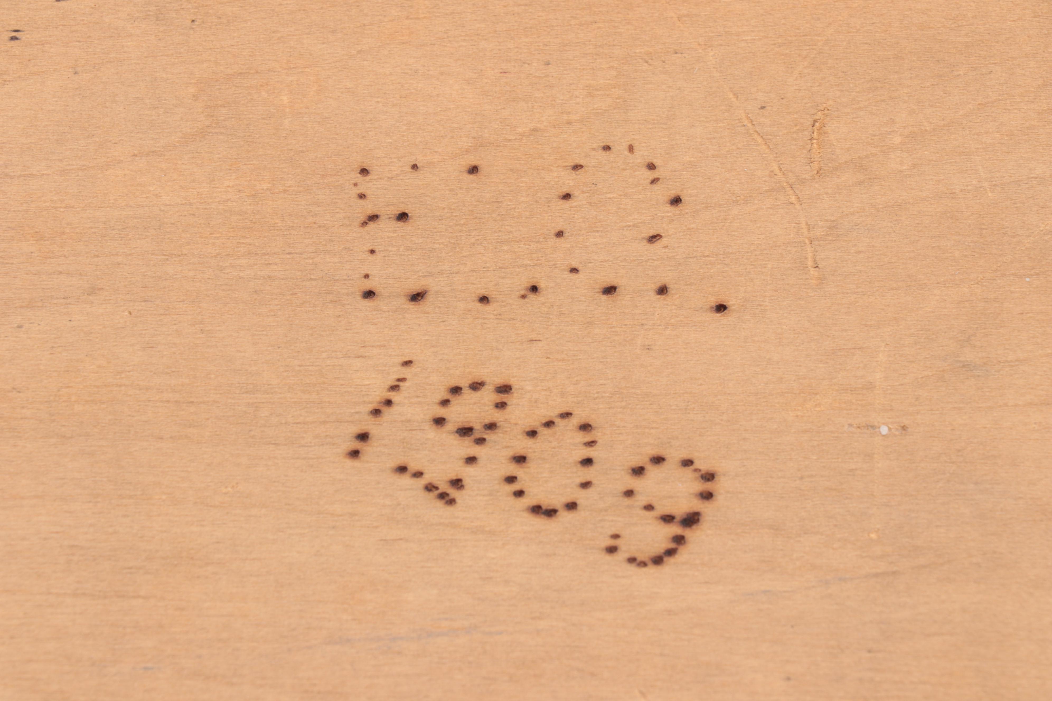 Two Figural Pyrography Boxes