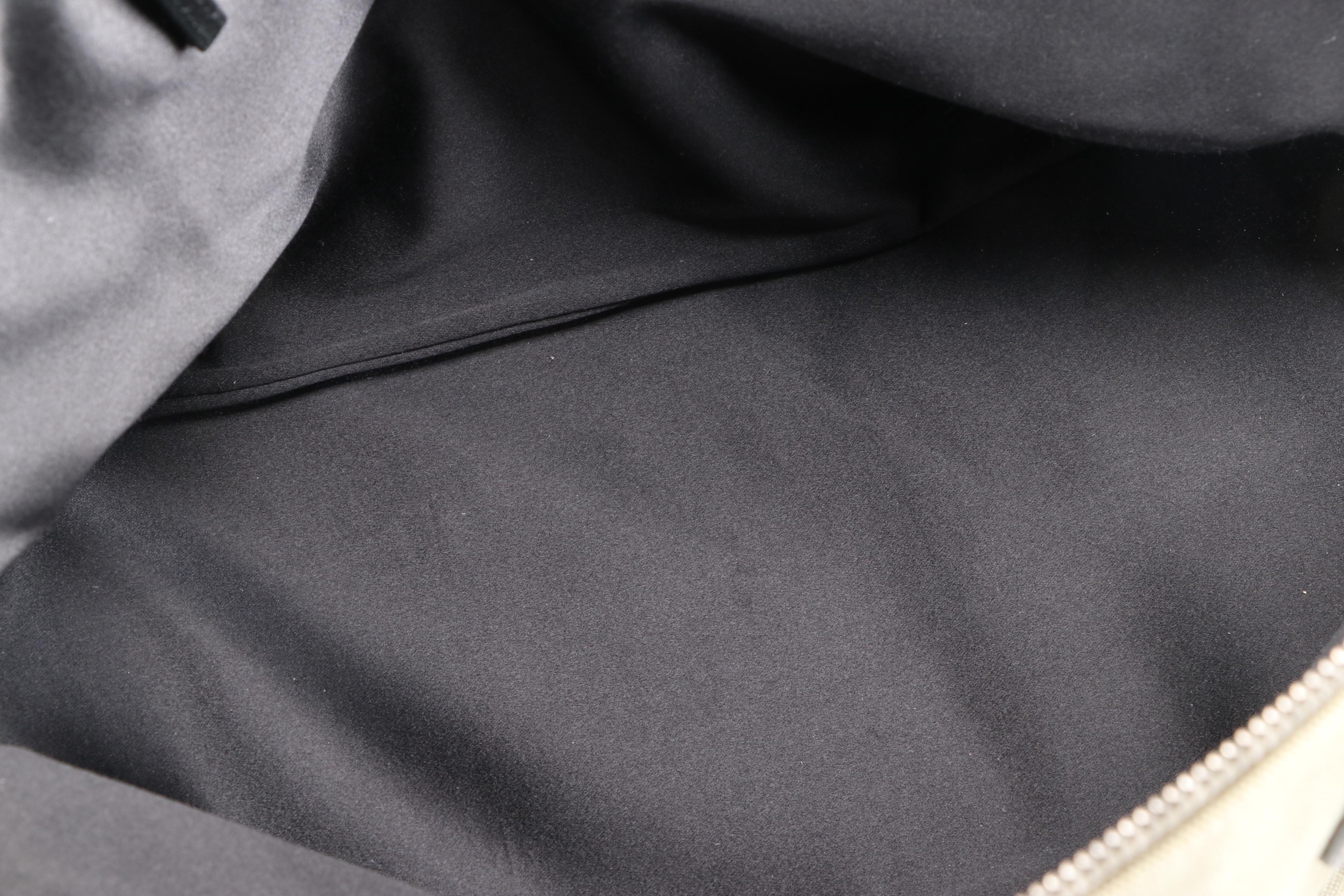 Prada Domed Handbag in Green Canapa Canvas with Ostrich Leather Trim