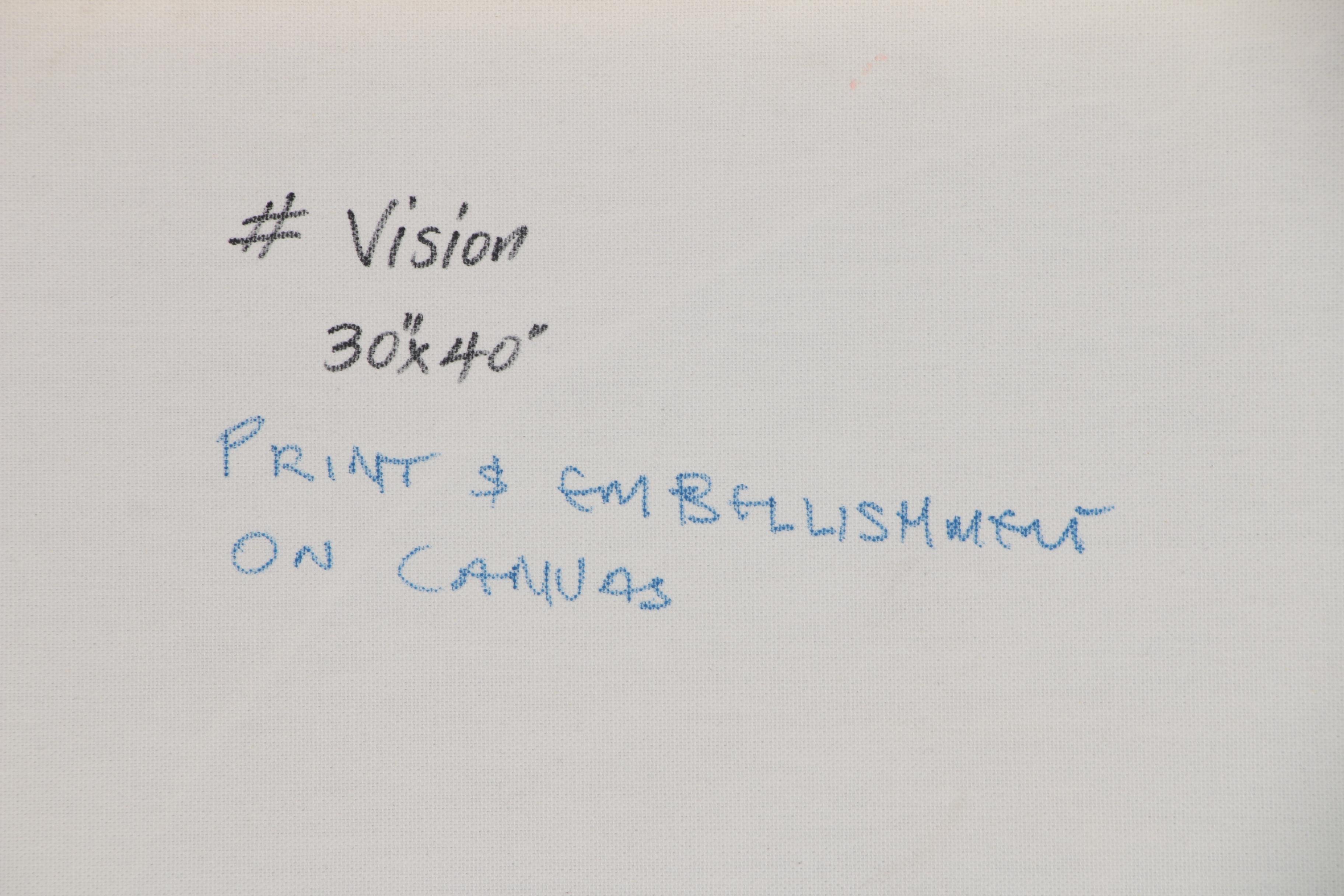 Abiola Idowu Mixed Media Painting "Vision"