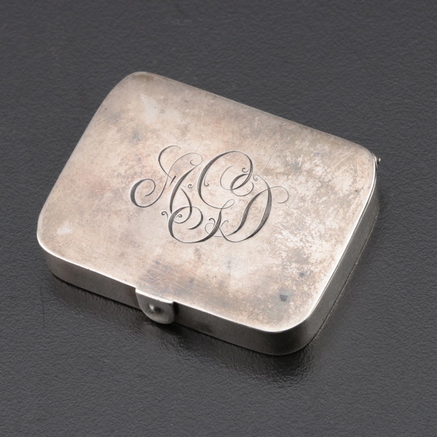 Herbst & Wassall Sterling Silver Pill Box, Early to Mid 20th Century