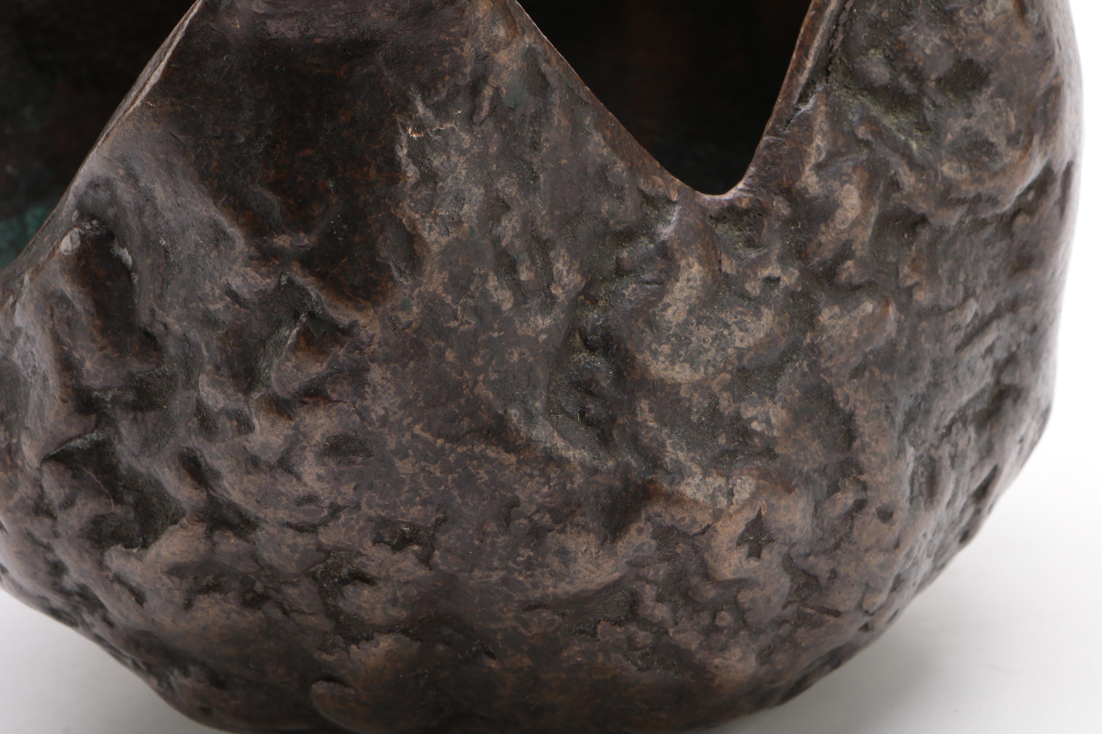 E Thelen Creations Modern Cast Iron and Bronze Bowl, Mid-20th Century