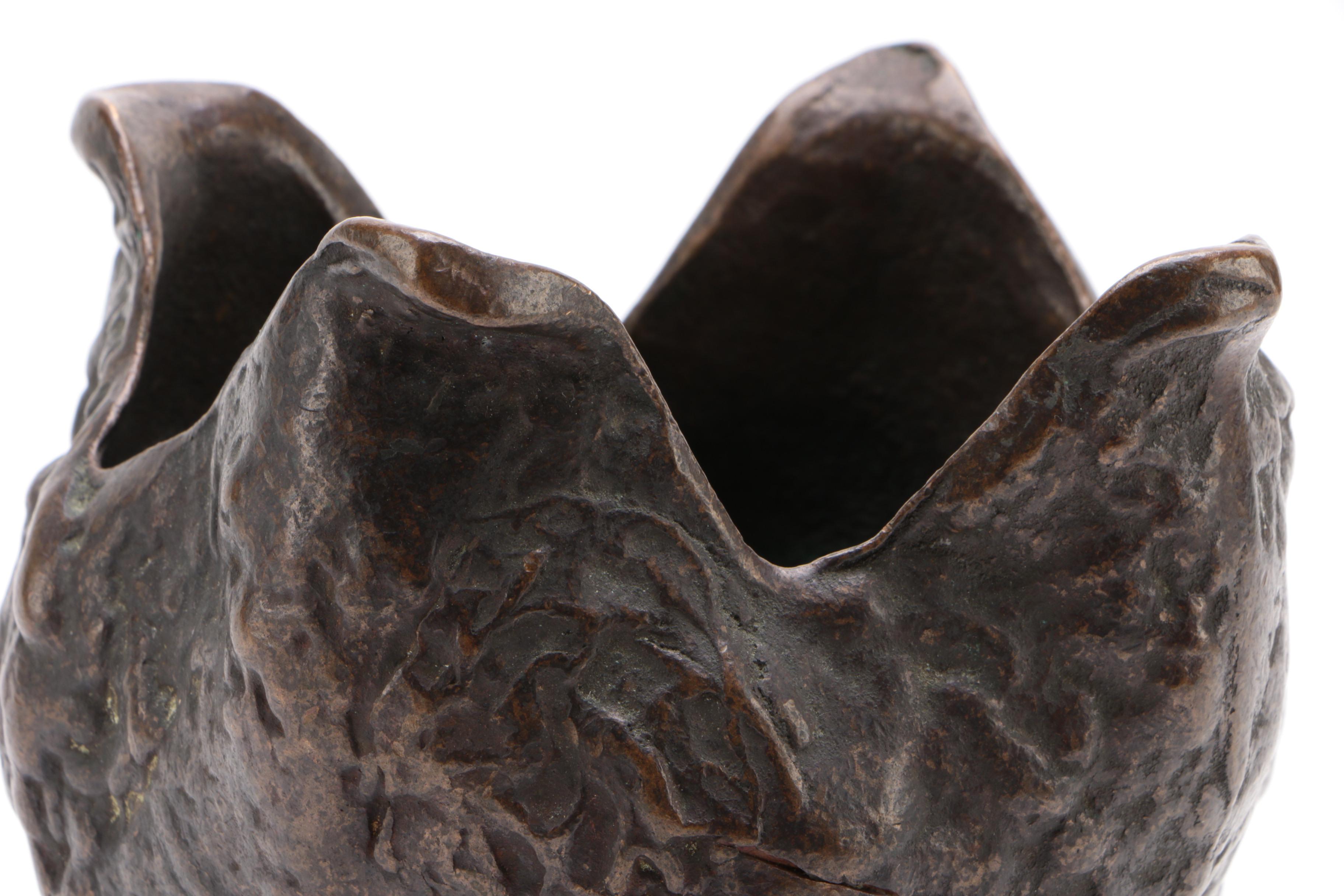 E Thelen Creations Modern Cast Iron and Bronze Bowl, Mid-20th Century