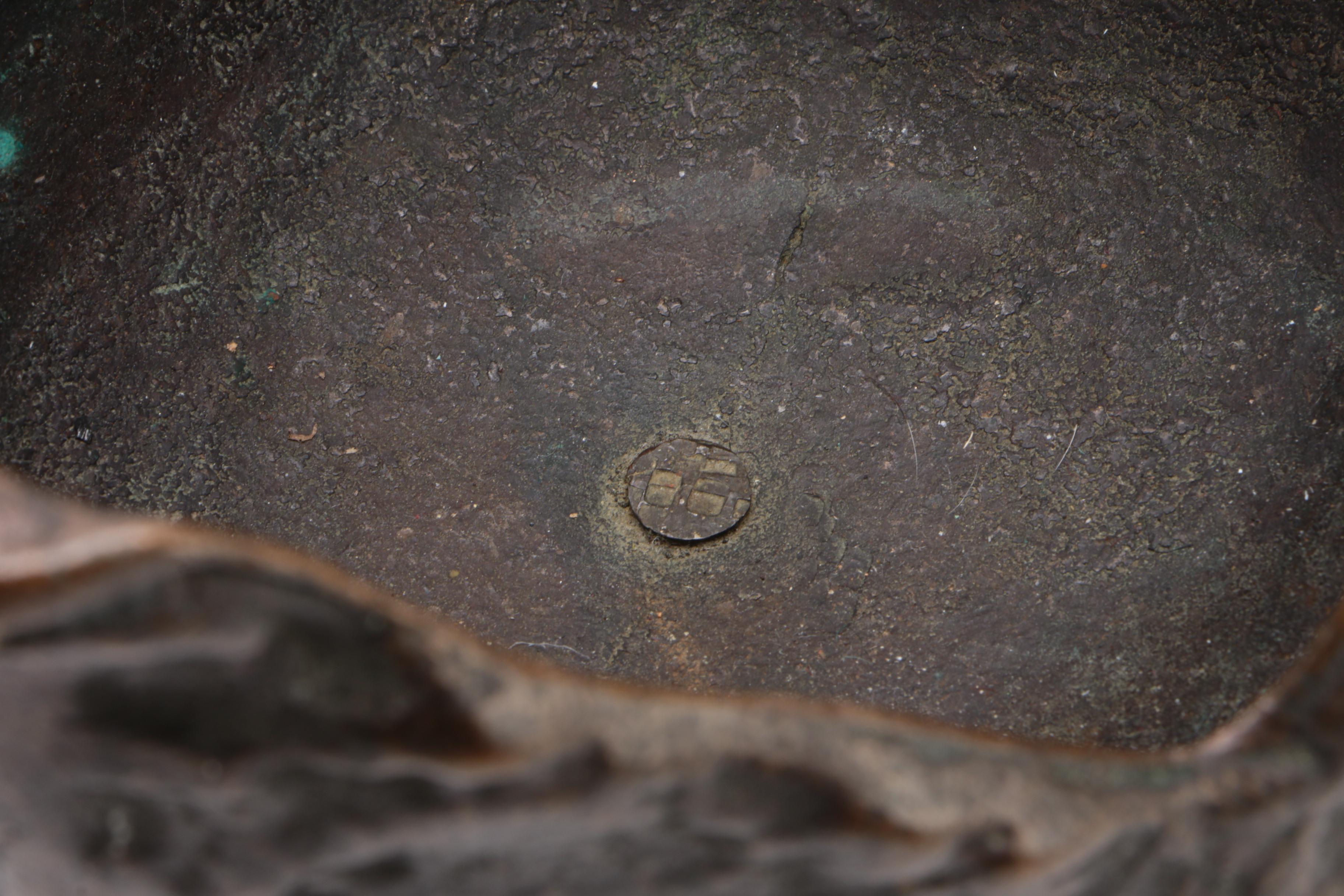 E Thelen Creations Modern Cast Iron and Bronze Bowl, Mid-20th Century