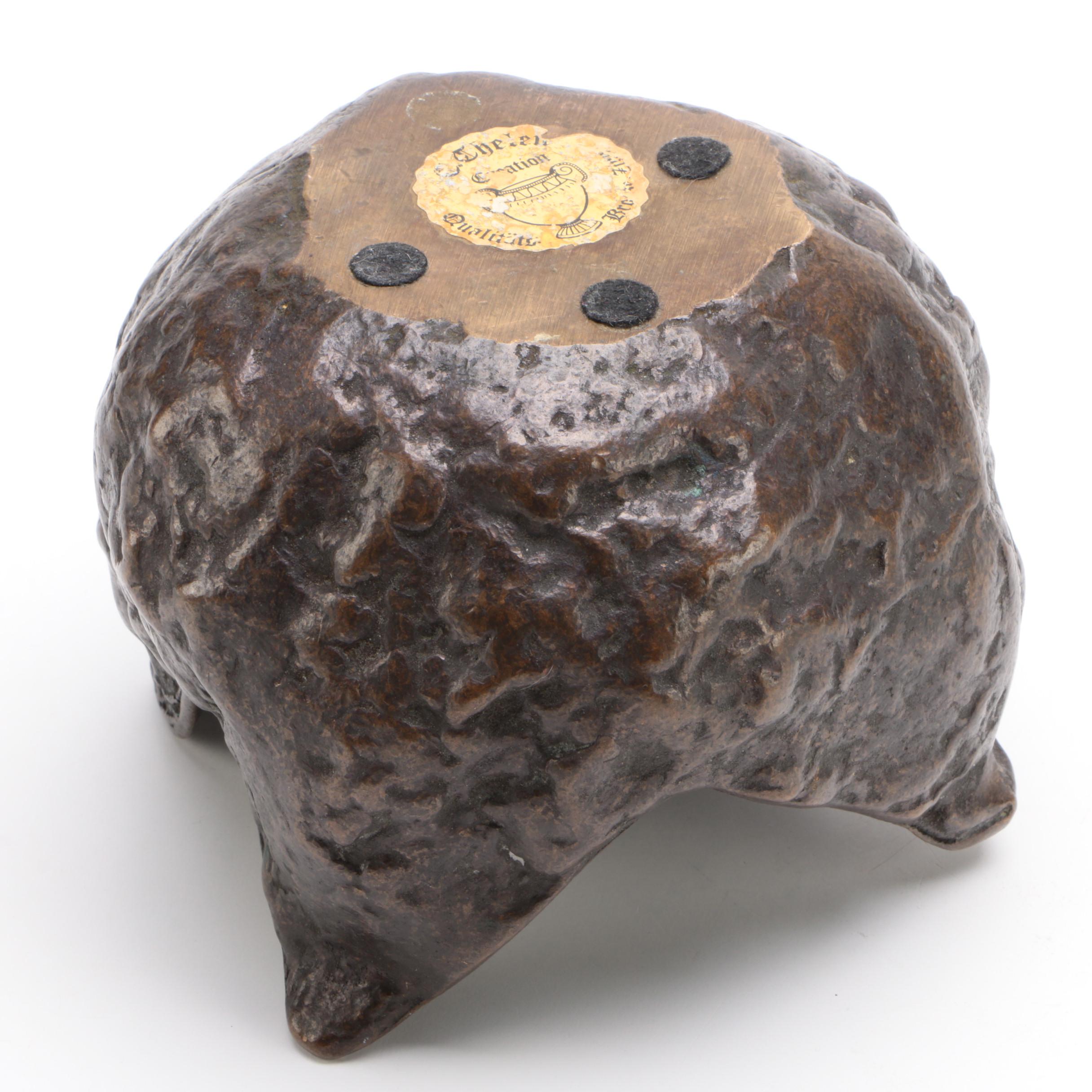 E Thelen Creations Modern Cast Iron and Bronze Bowl, Mid-20th Century