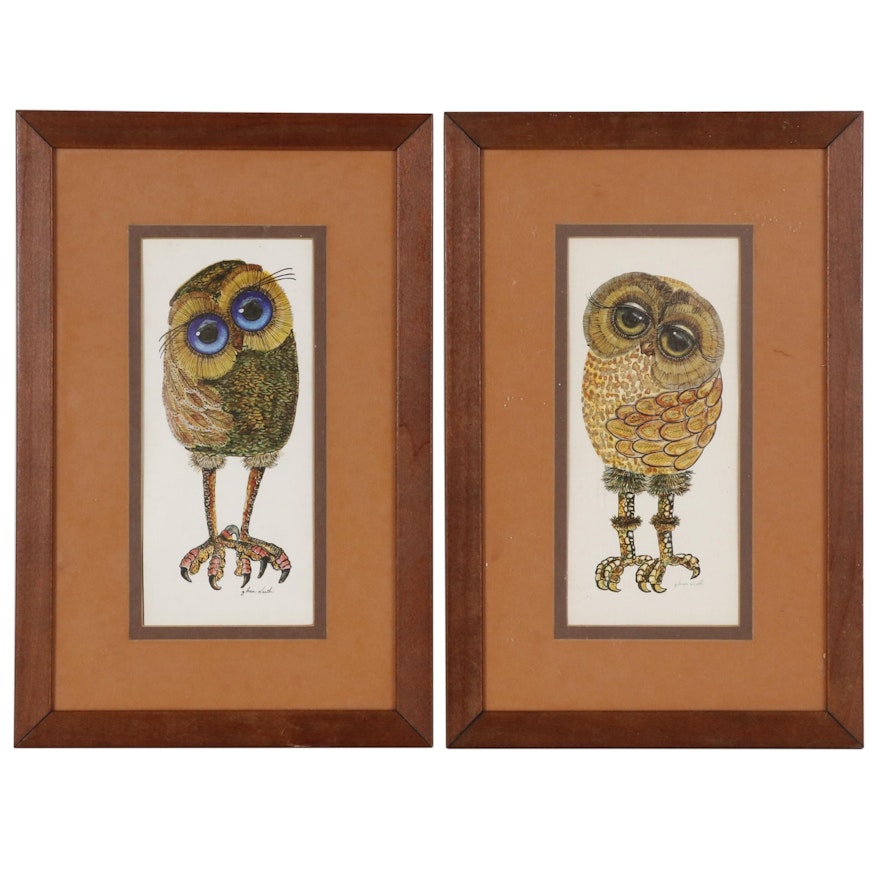 Offset Lithographs after Glenn Heath of Big-Eyed Owls