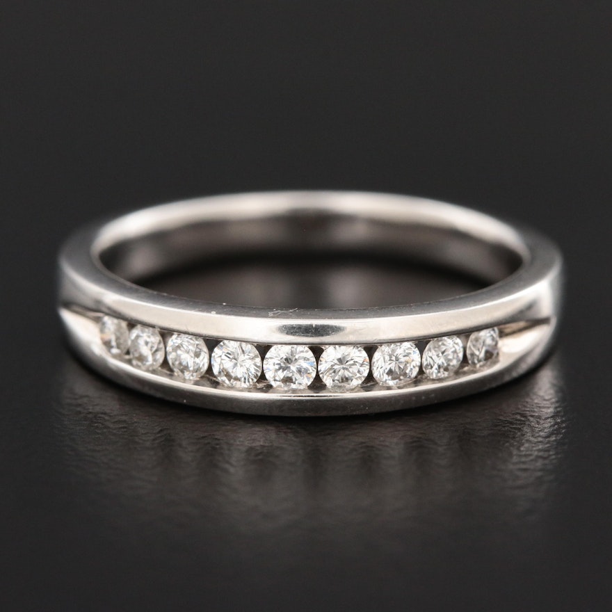 14K Gold Diamond Channel Band