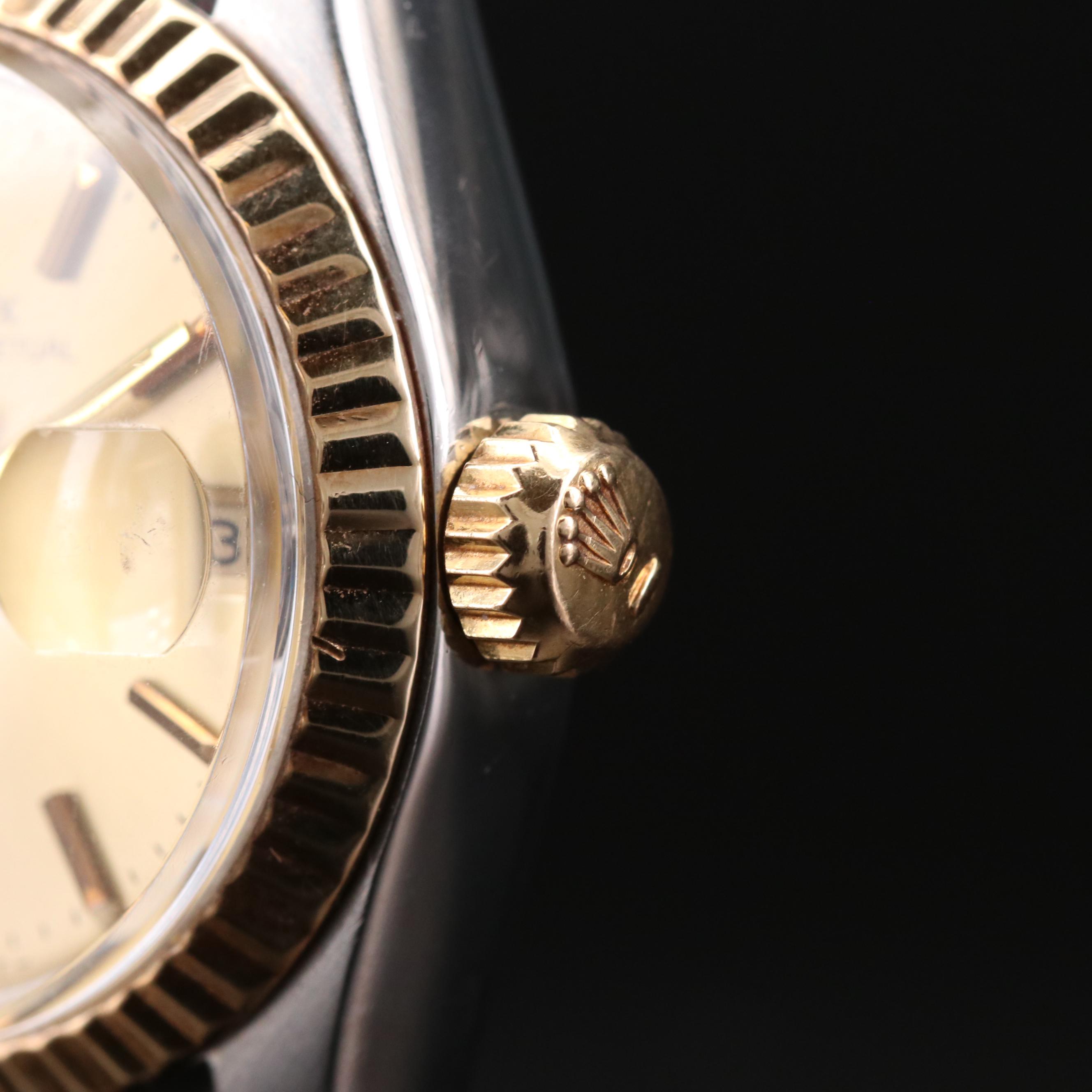 Stainless Steel and 18K Gold Rolex Datejust Watch, 1982