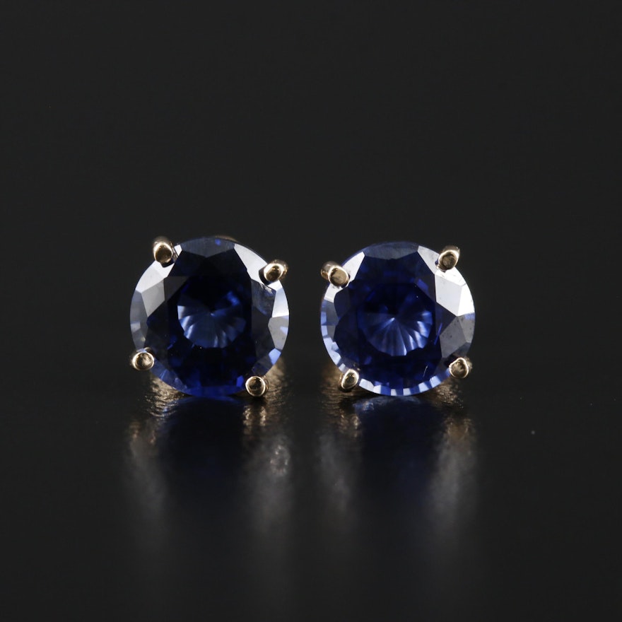 14K Sapphire Stud Earrings