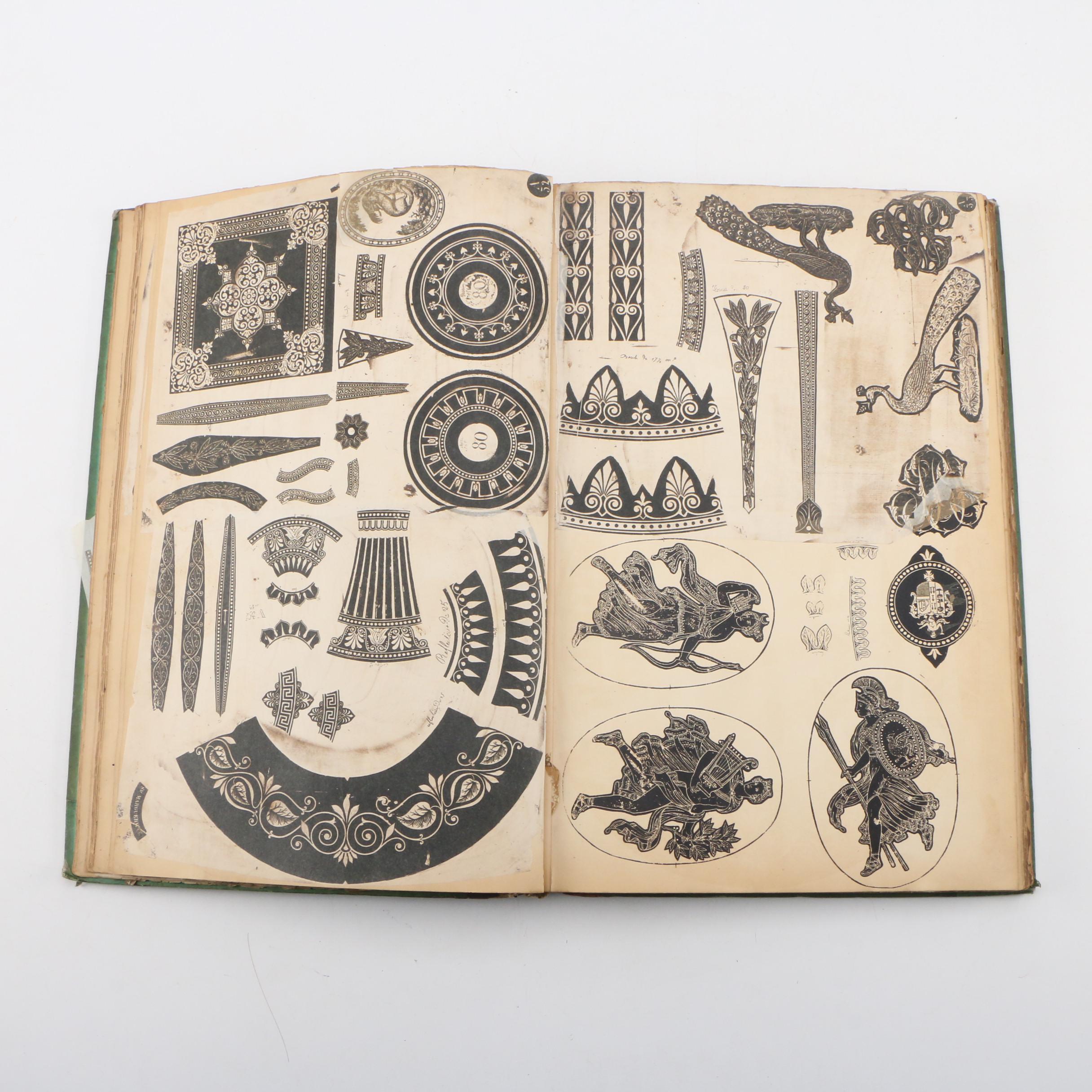 Baccarat Pattern Book for Porcelain and Glass, Late 1800s