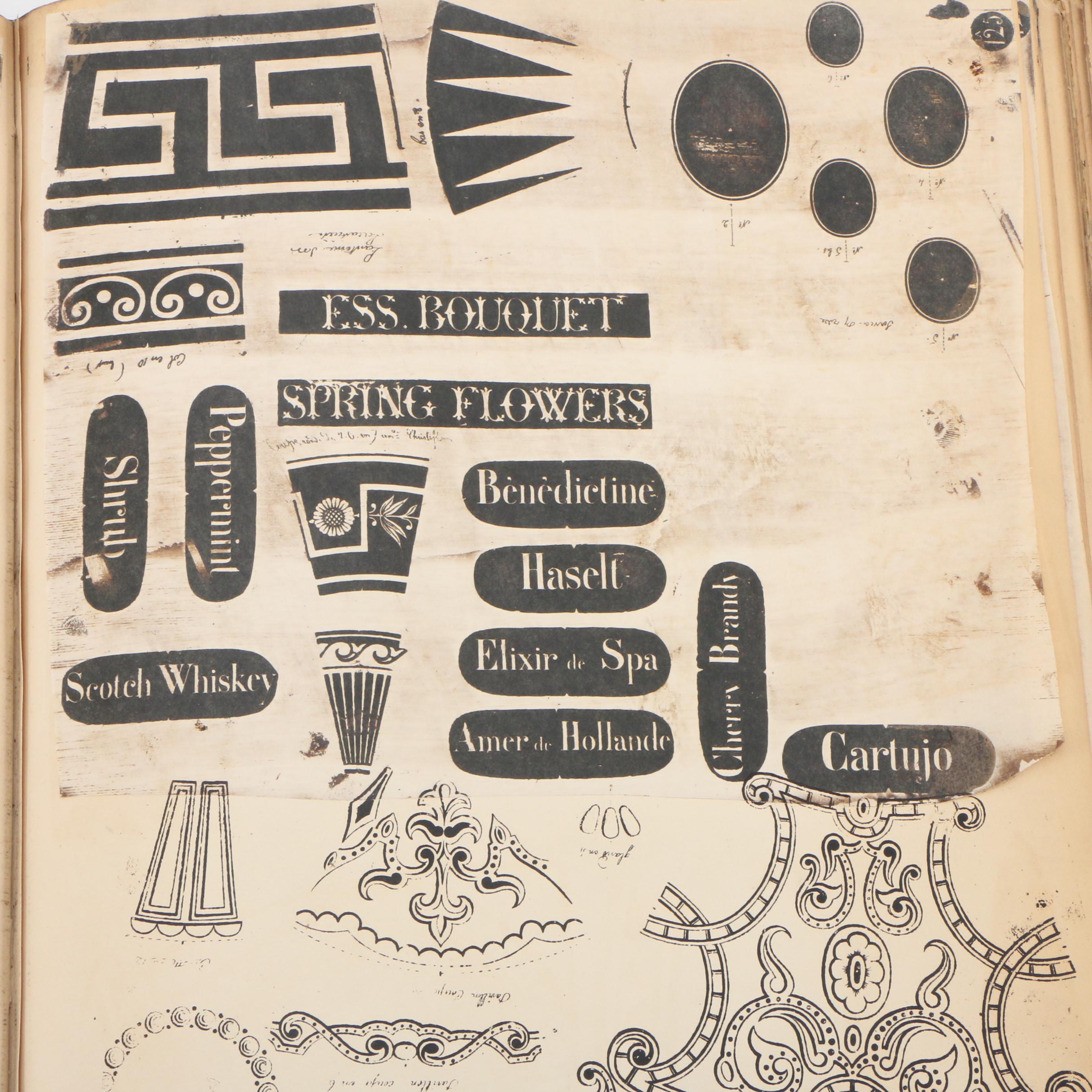 Baccarat Pattern Book for Porcelain and Glass, Late 1800s