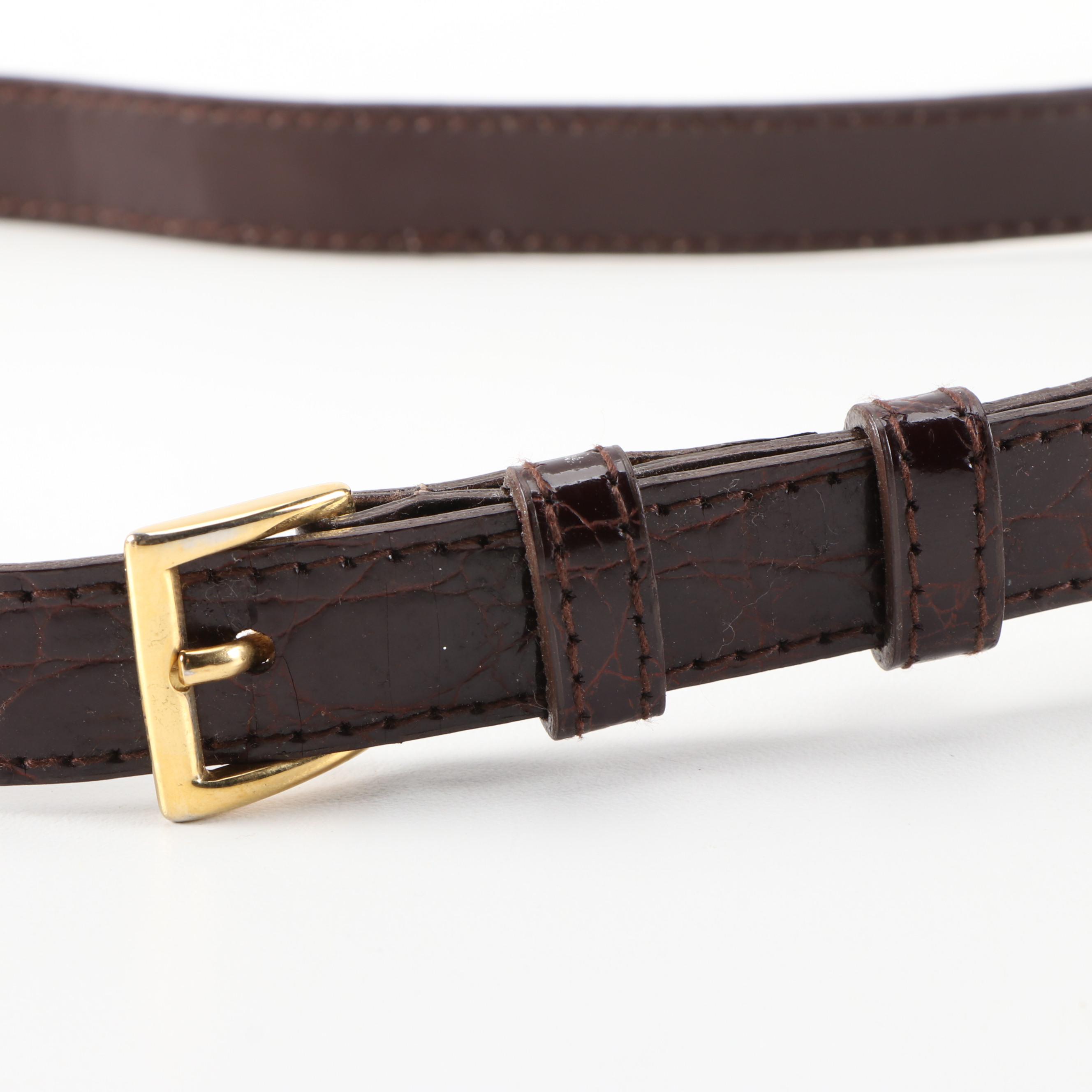 Prada Crossbody in Nero Tessuto Nylon and Faux Alligator Brown Glazed Leather