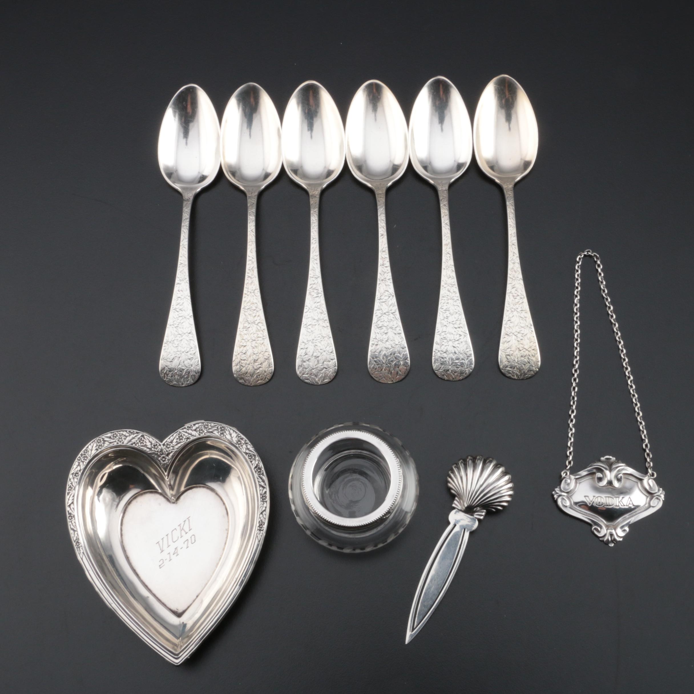 Sterling Utensils and Tableware Including International "Valencia" Nut Bowl