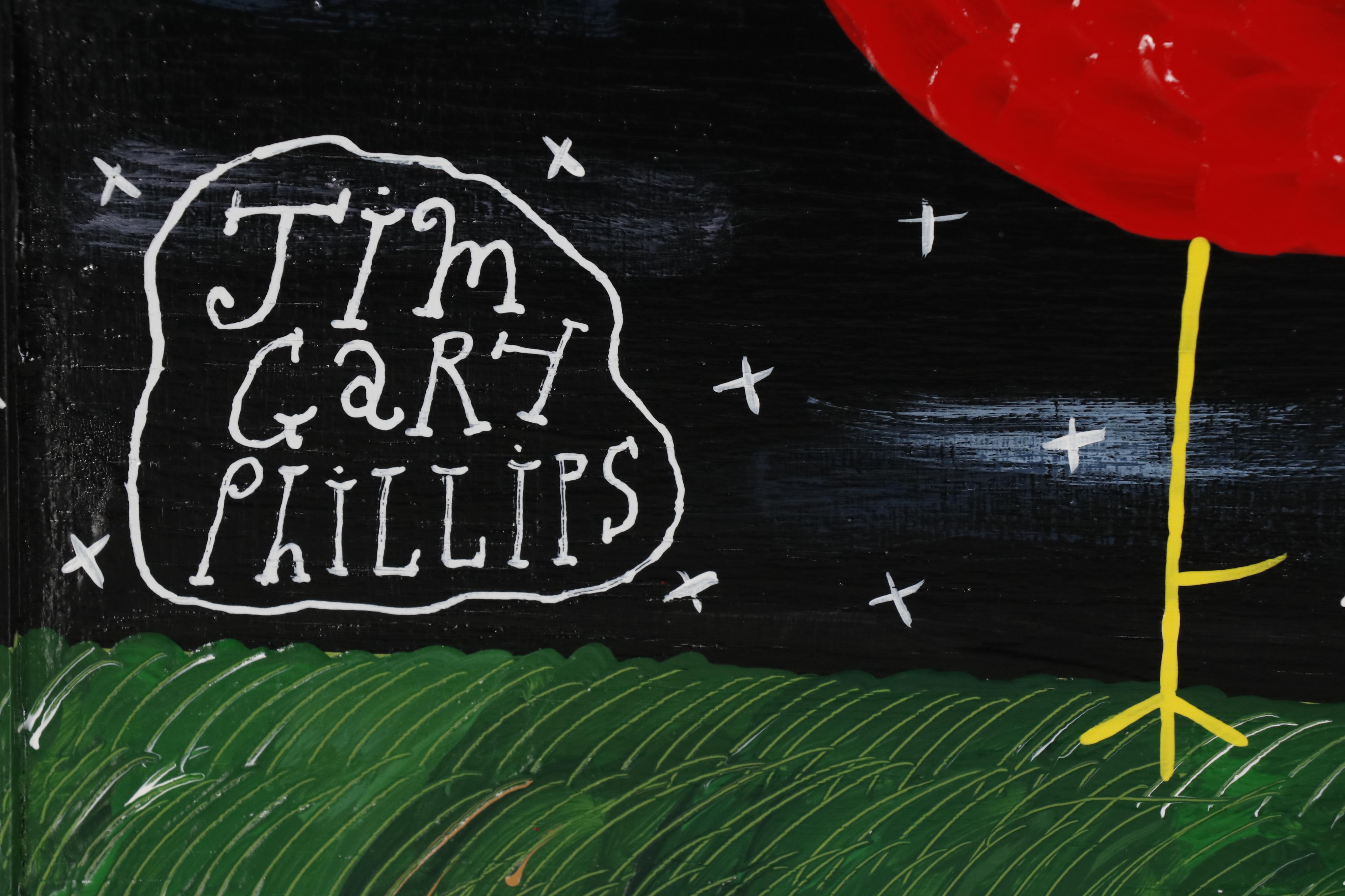 Jim Gary Phillips Folk Art Painting "My Little Red Rooster"