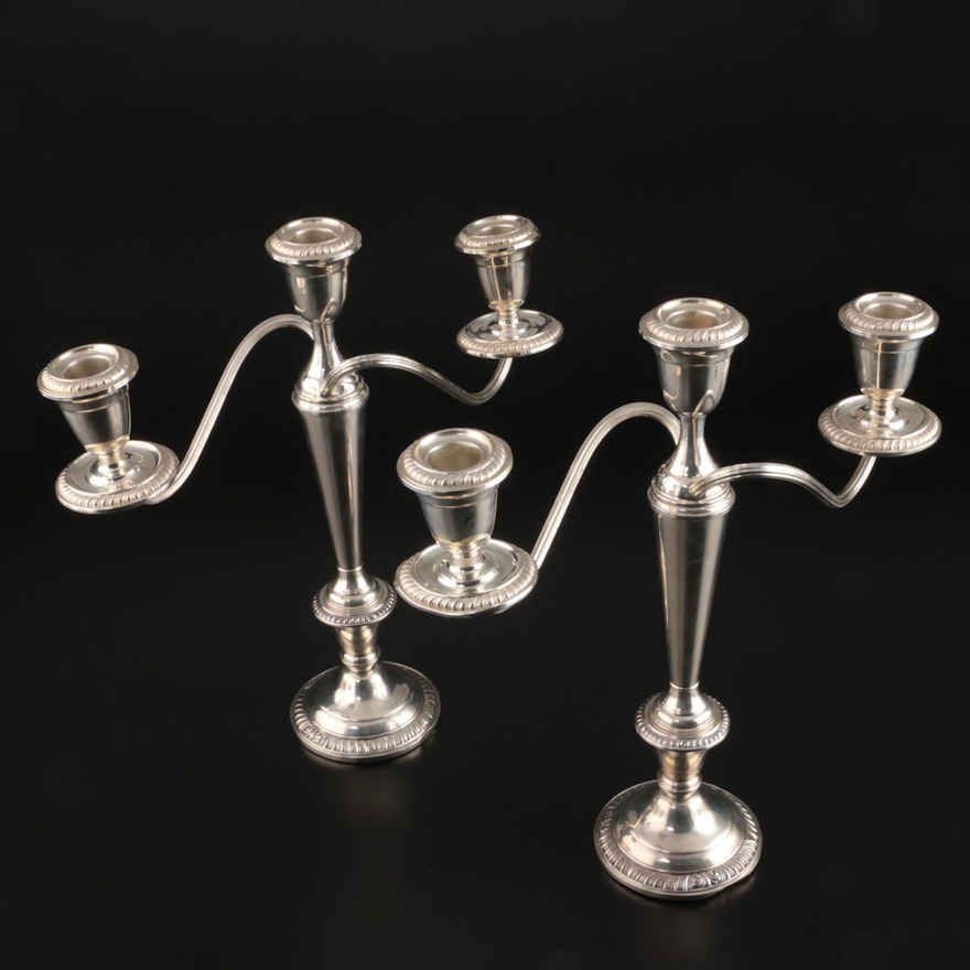 Frank M. Whiting Weighted Sterling Silver Convertible Candelabra