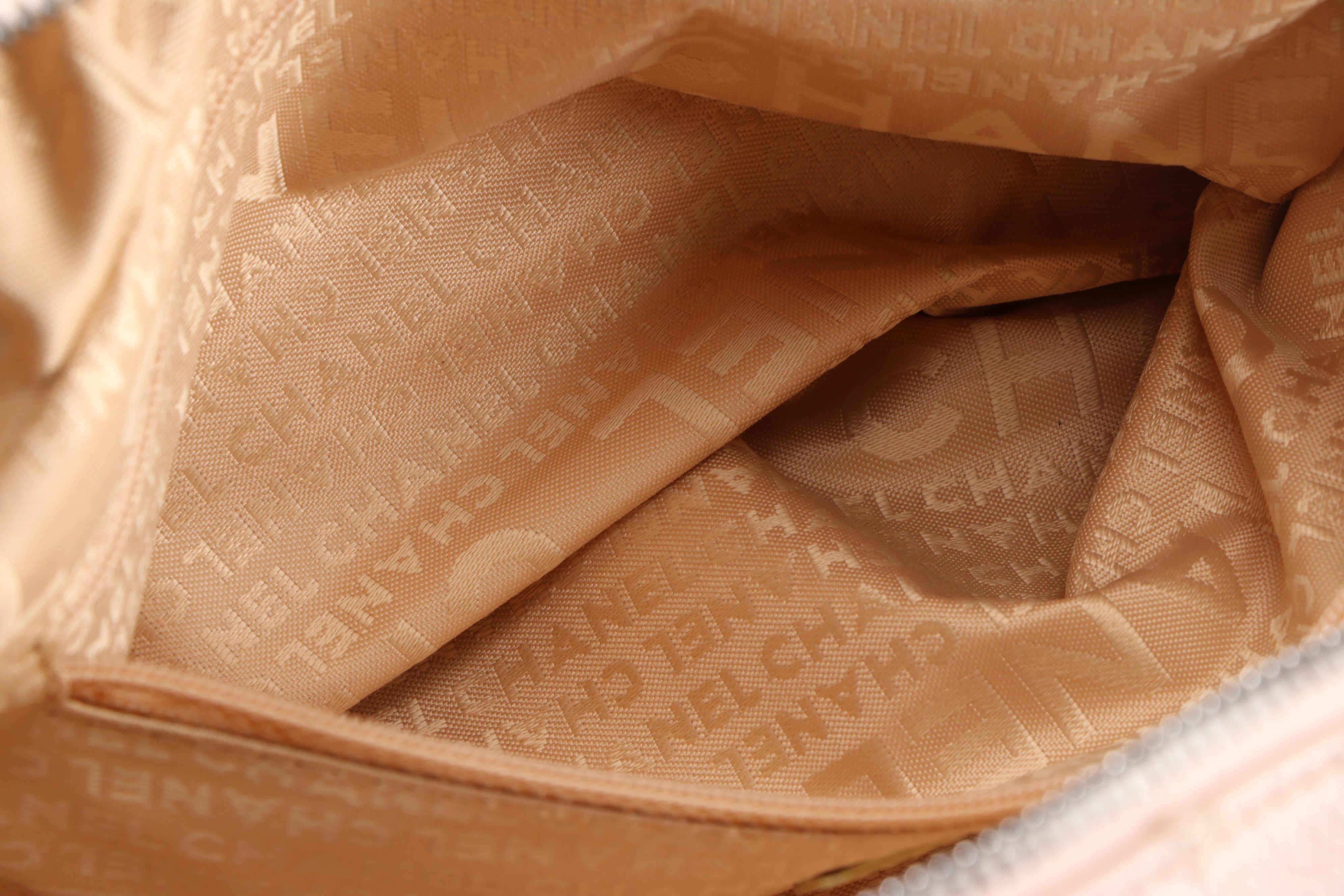 Chanel Quilted Bowler Bag in Blush Beige Caviar Leather