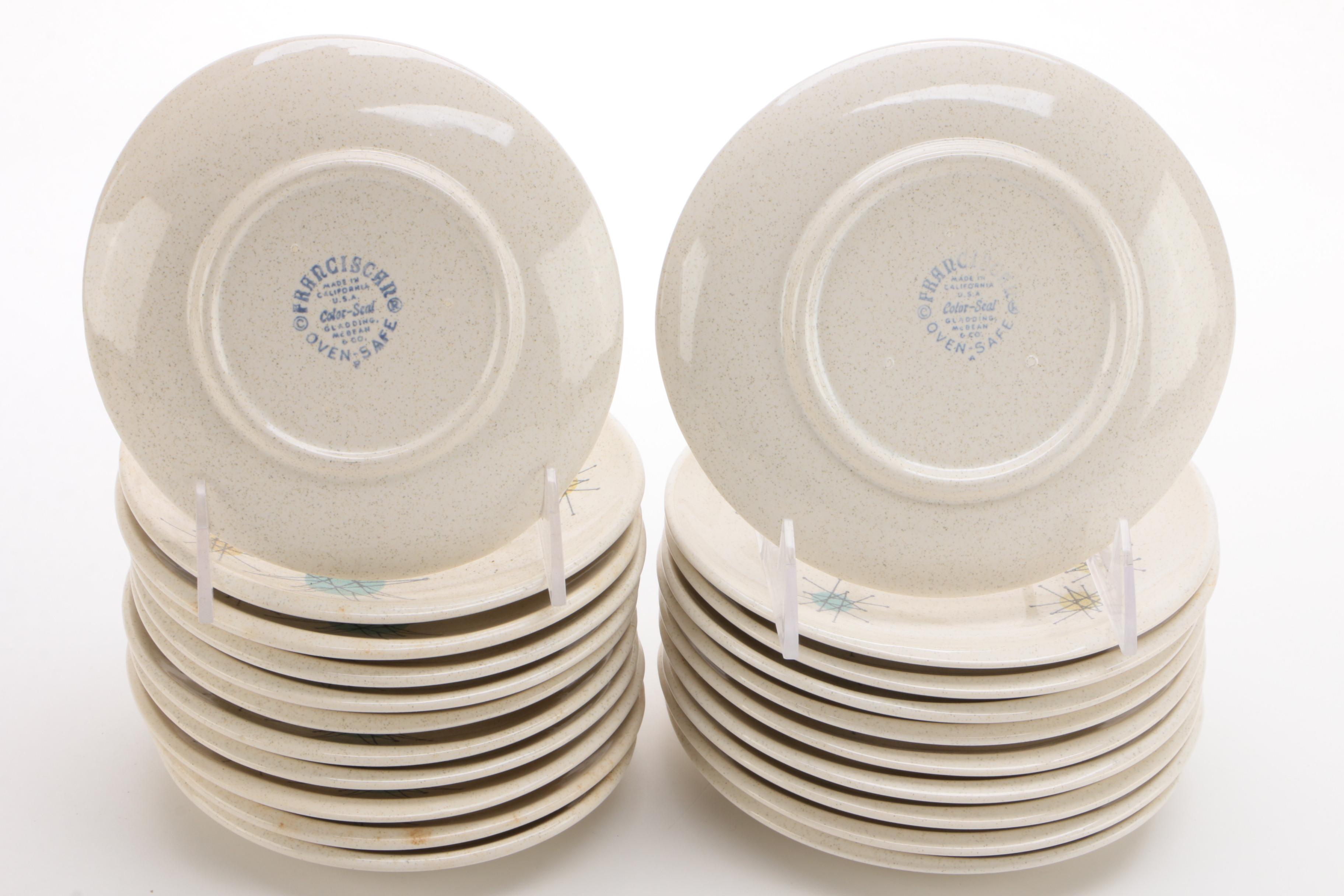 Franciscan "Starburst" Earthenware Dinnerware, Mid-20th Century