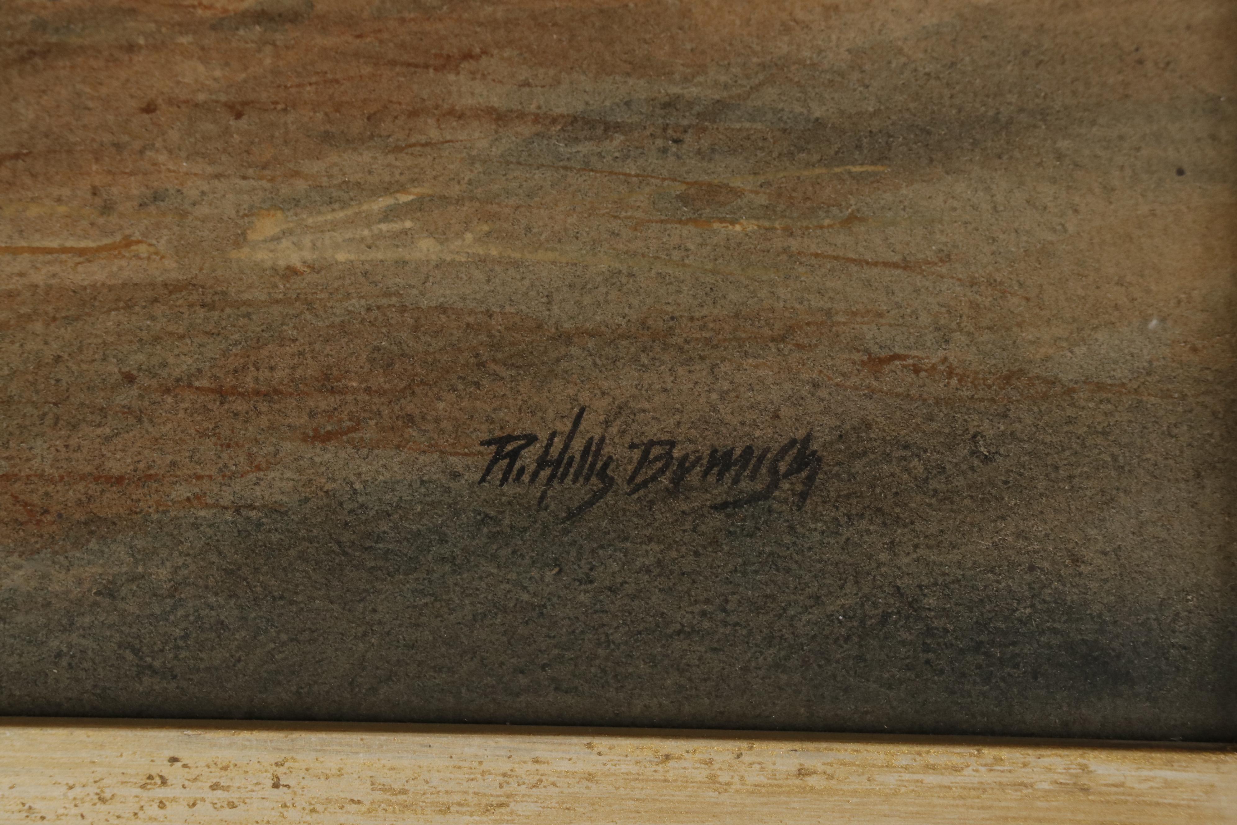 R. Hills Bemish Watercolor Painting of Sheep, Early 20th Century