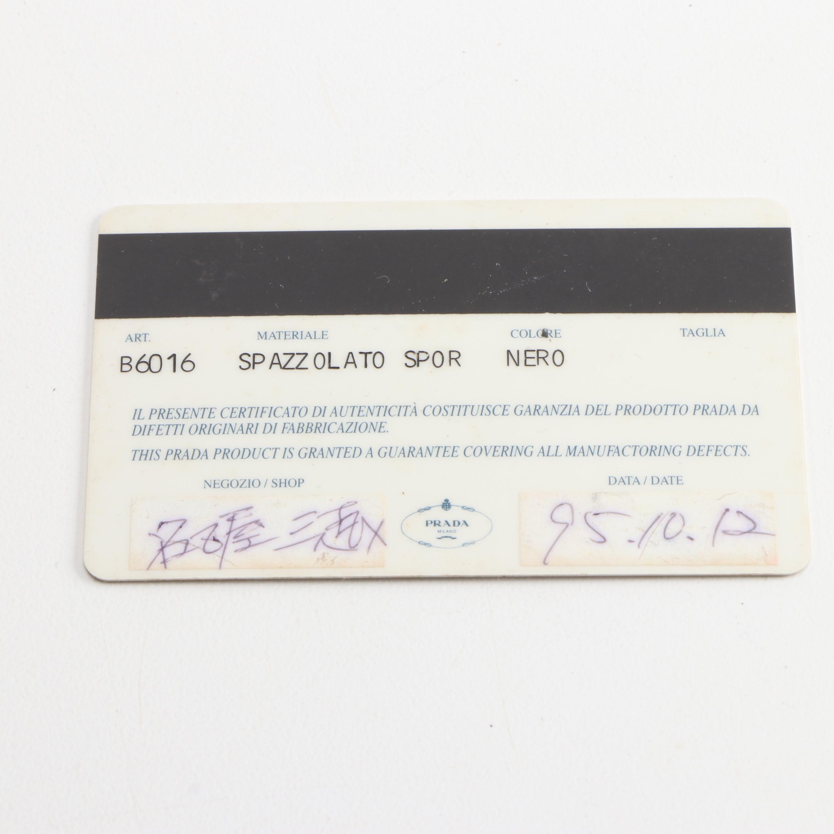 Prada Glazed Black Leather Top Handle Bag