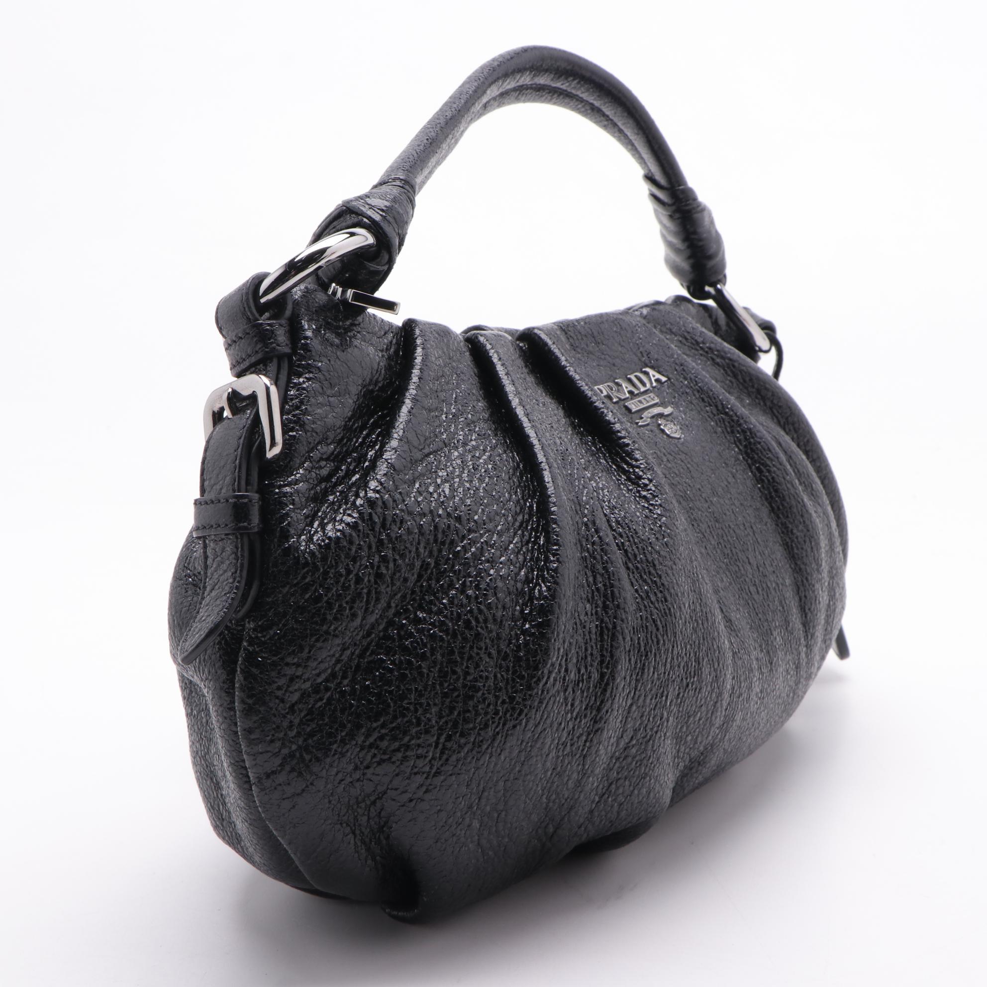 Prada Nero Cervo Lux Leather Shoulder Bag