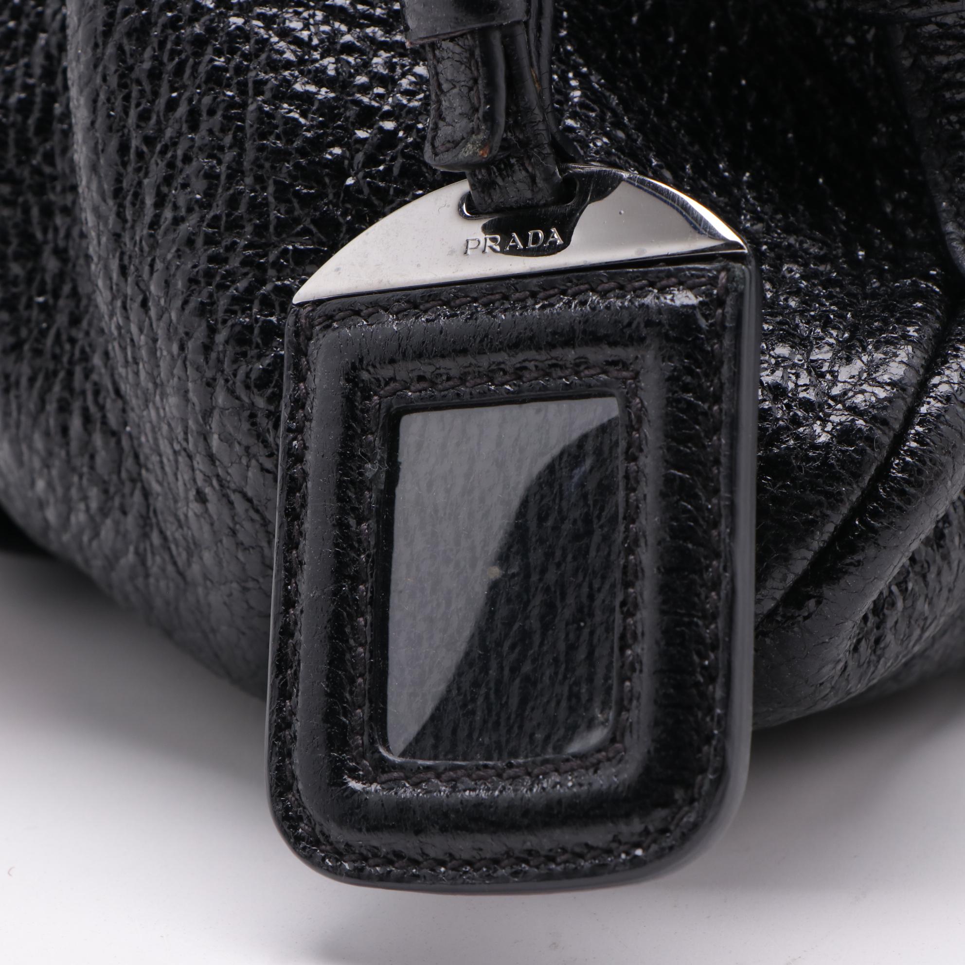 Prada Nero Cervo Lux Leather Shoulder Bag