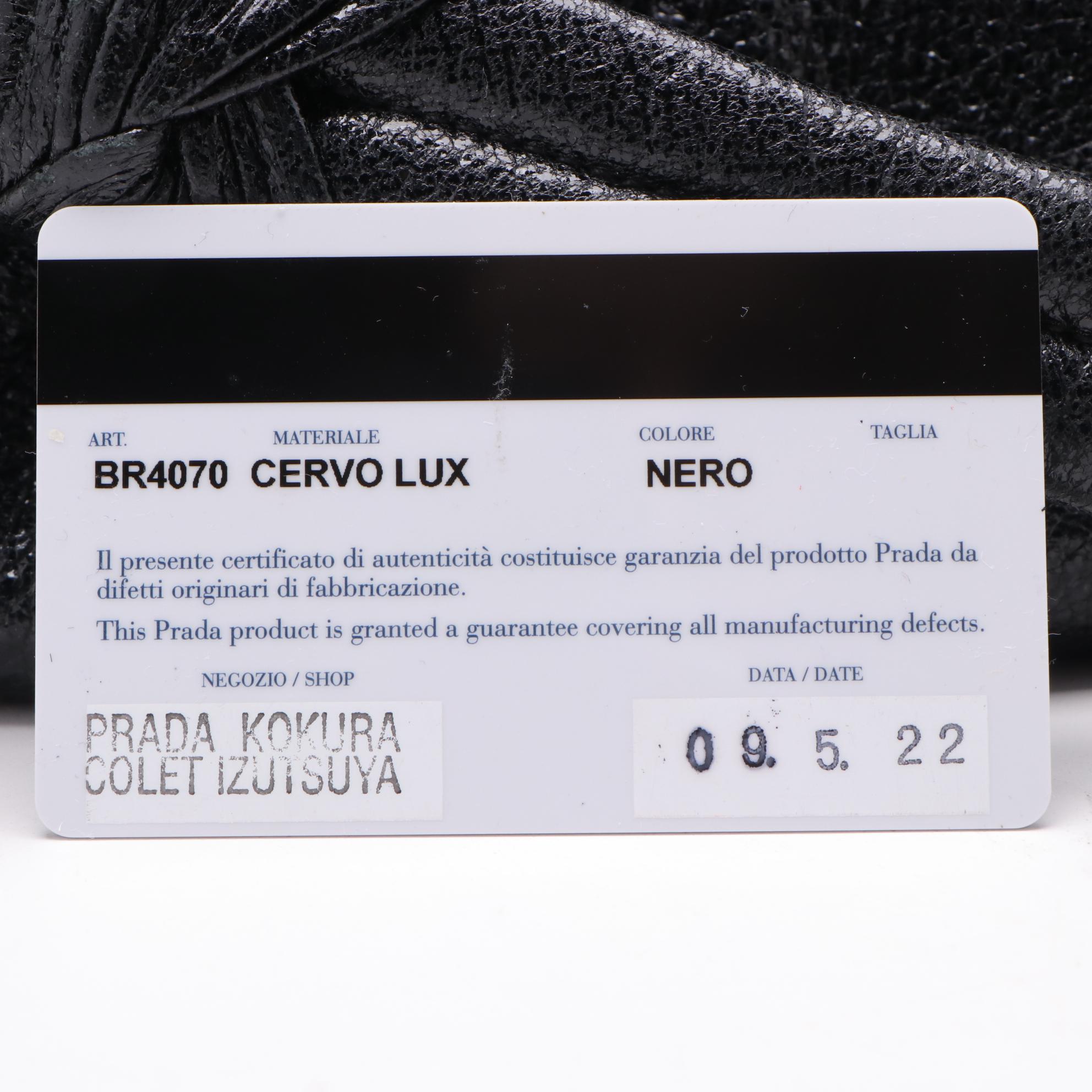 Prada Nero Cervo Lux Leather Shoulder Bag