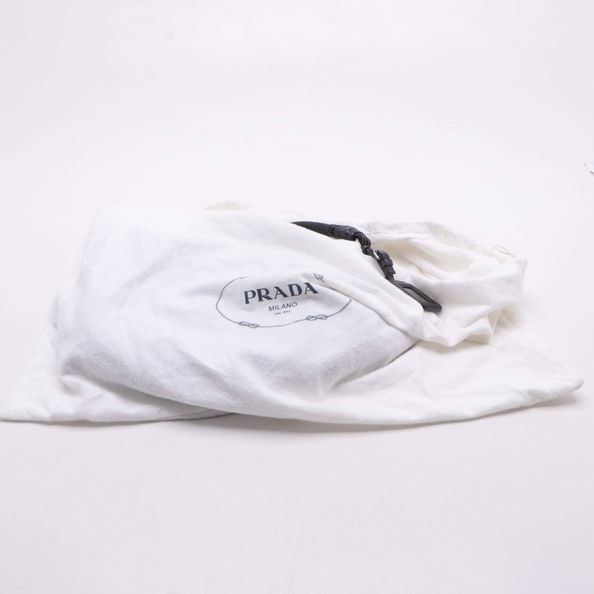 Prada Nero Cervo Lux Leather Shoulder Bag