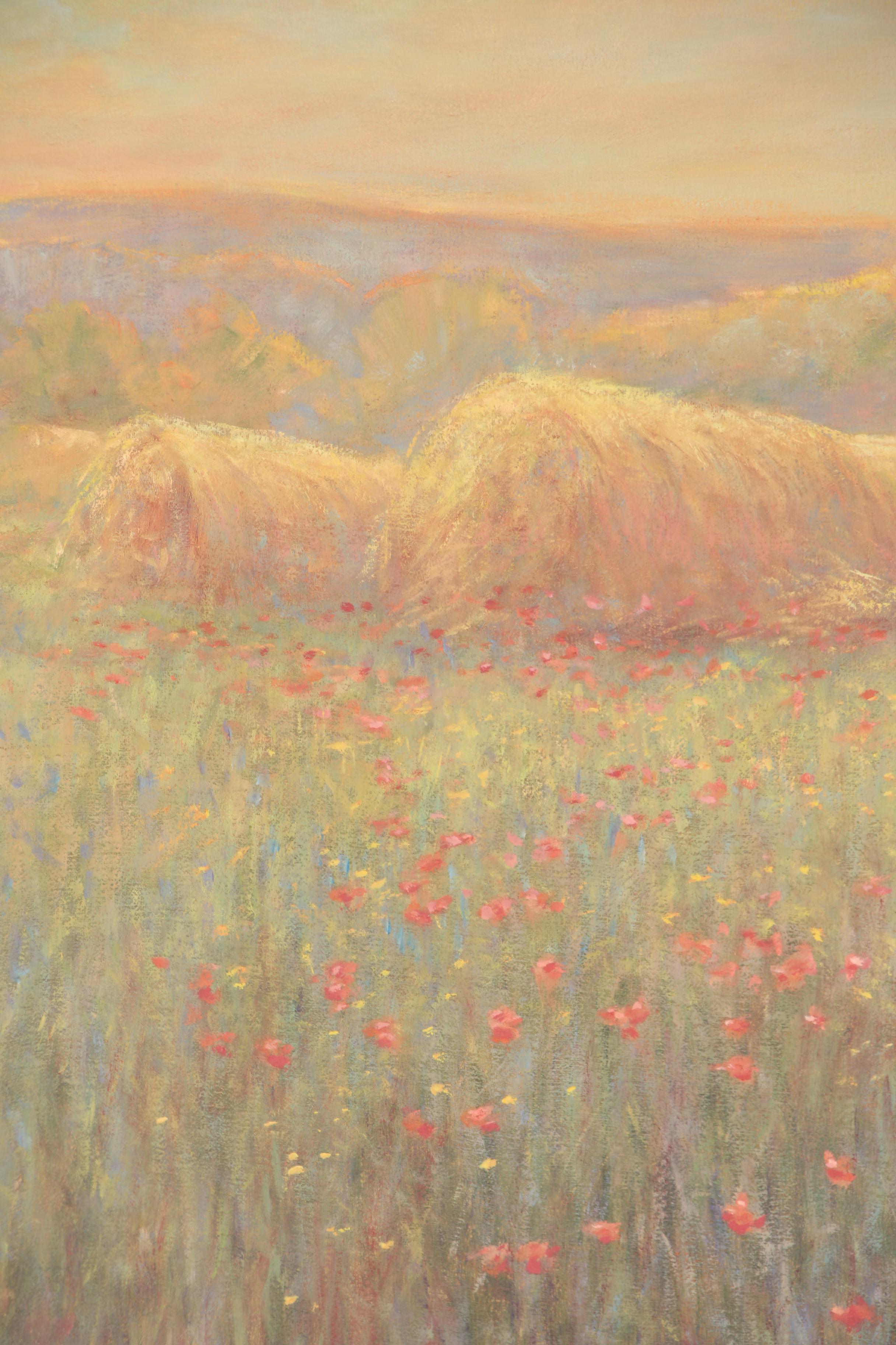 John Charles Roach Oil Painting of Hay Bales, 1994