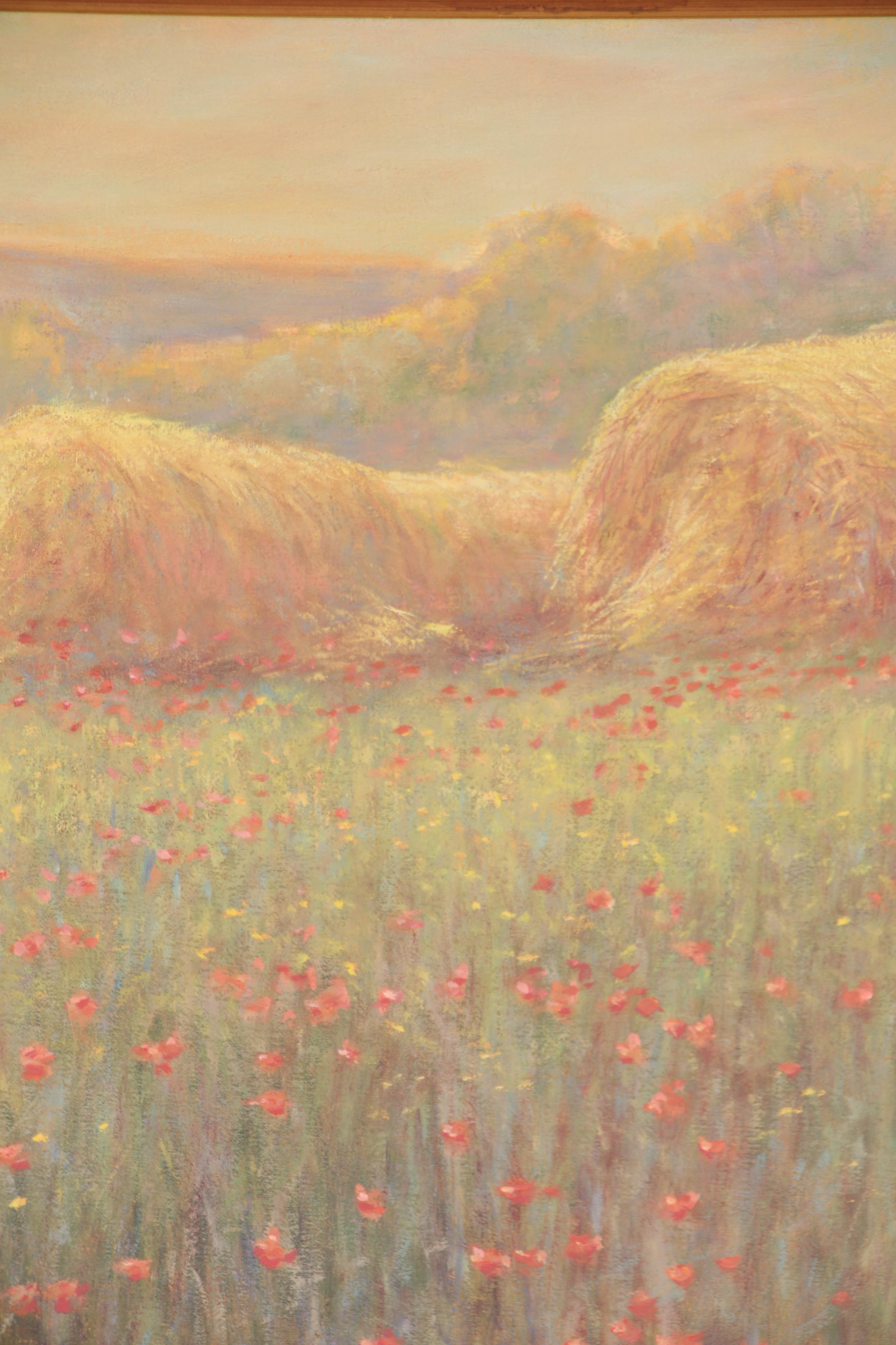 John Charles Roach Oil Painting of Hay Bales, 1994