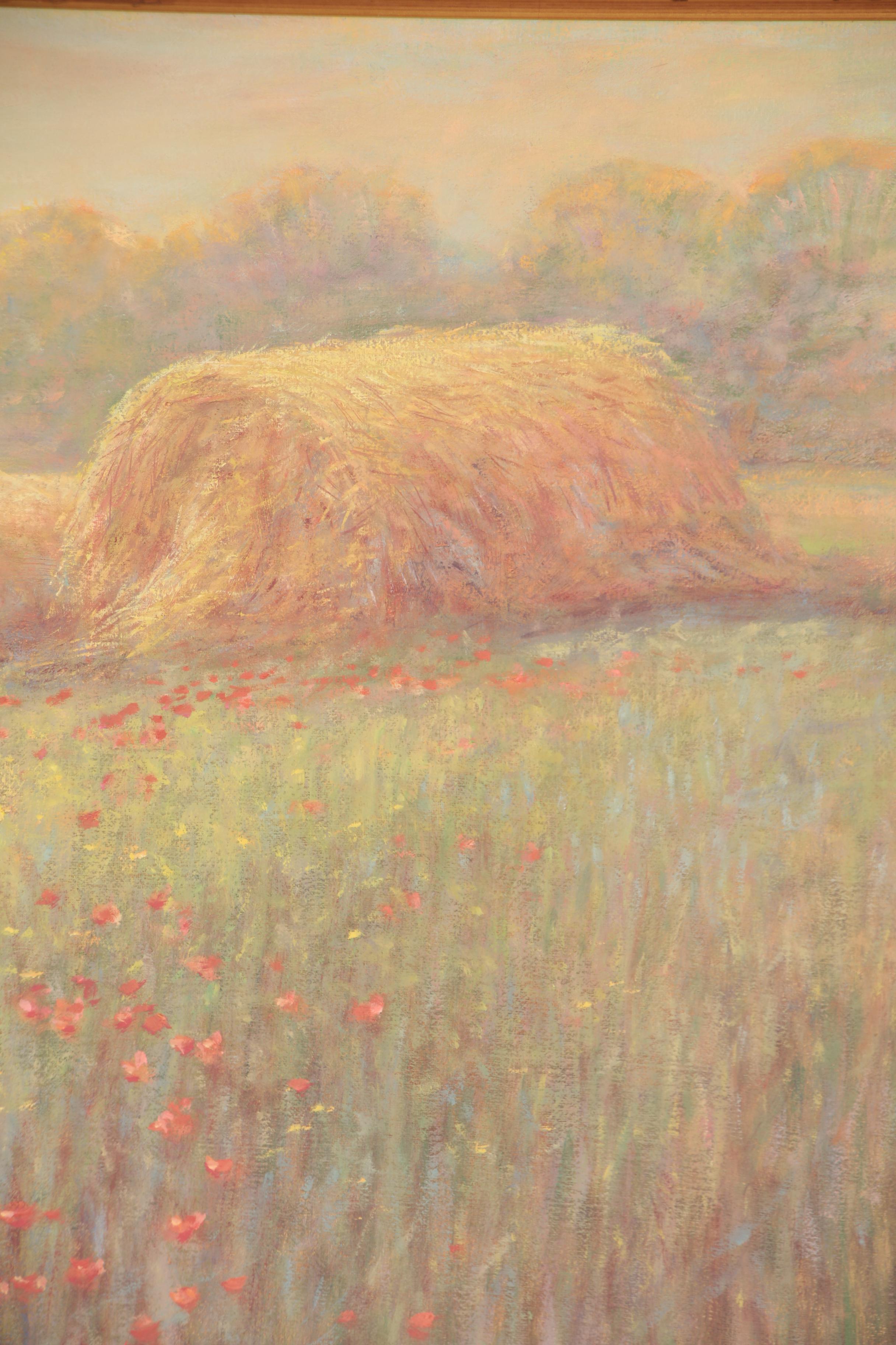 John Charles Roach Oil Painting of Hay Bales, 1994