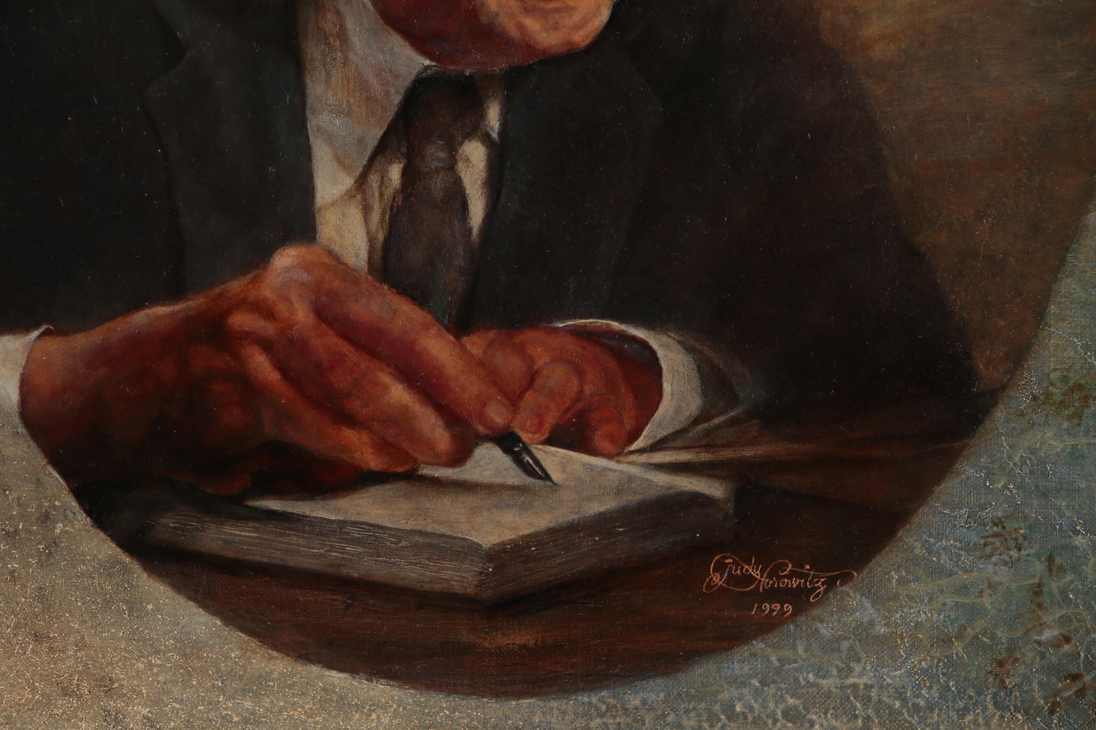 Judy Horowitz Oil Painting Portrait of Robert Frost, 1999