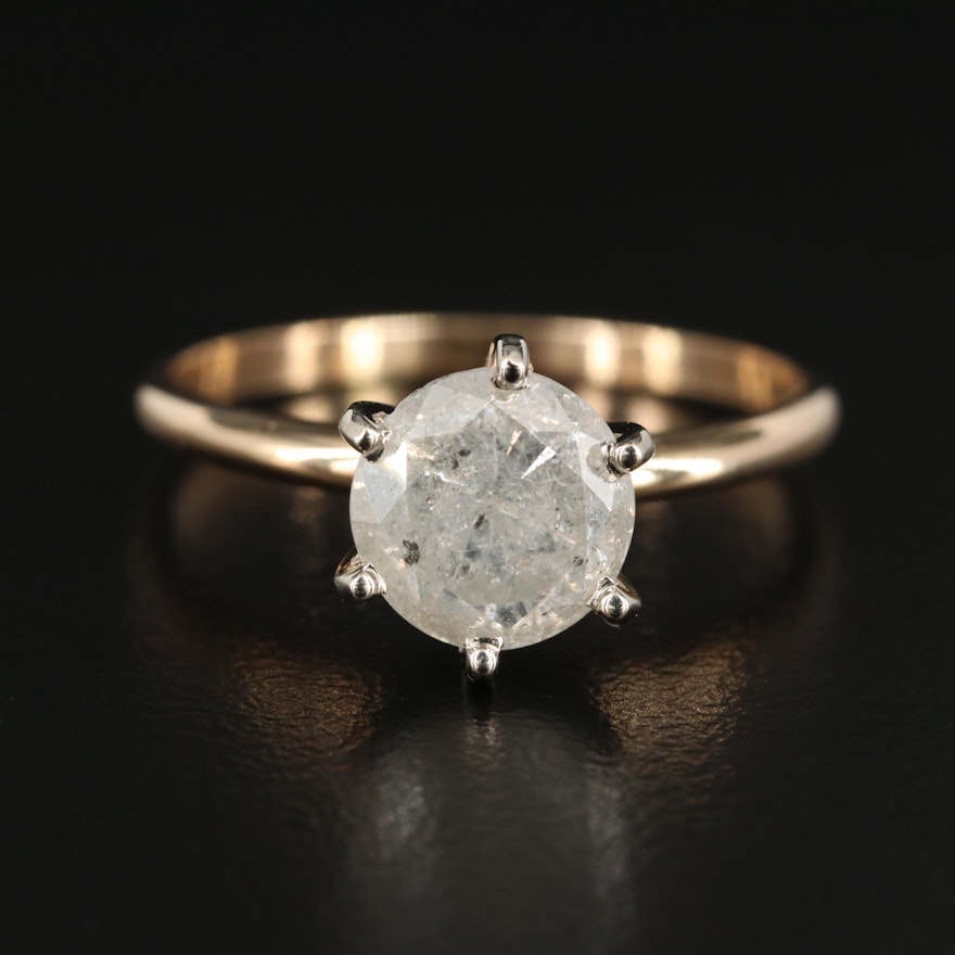 14K Gold 1.80 CT Diamond Solitaire Ring