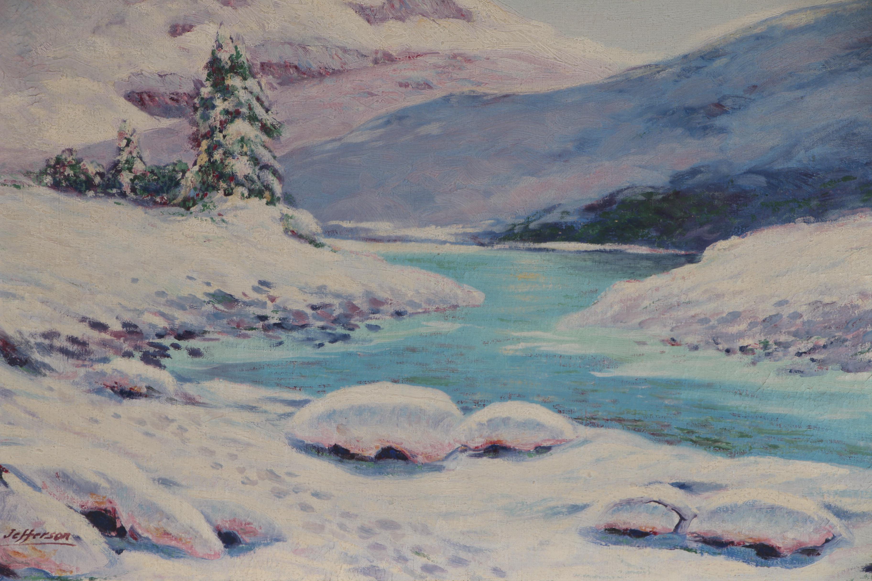 M. Jefferson Winter Landscape Oil Painting