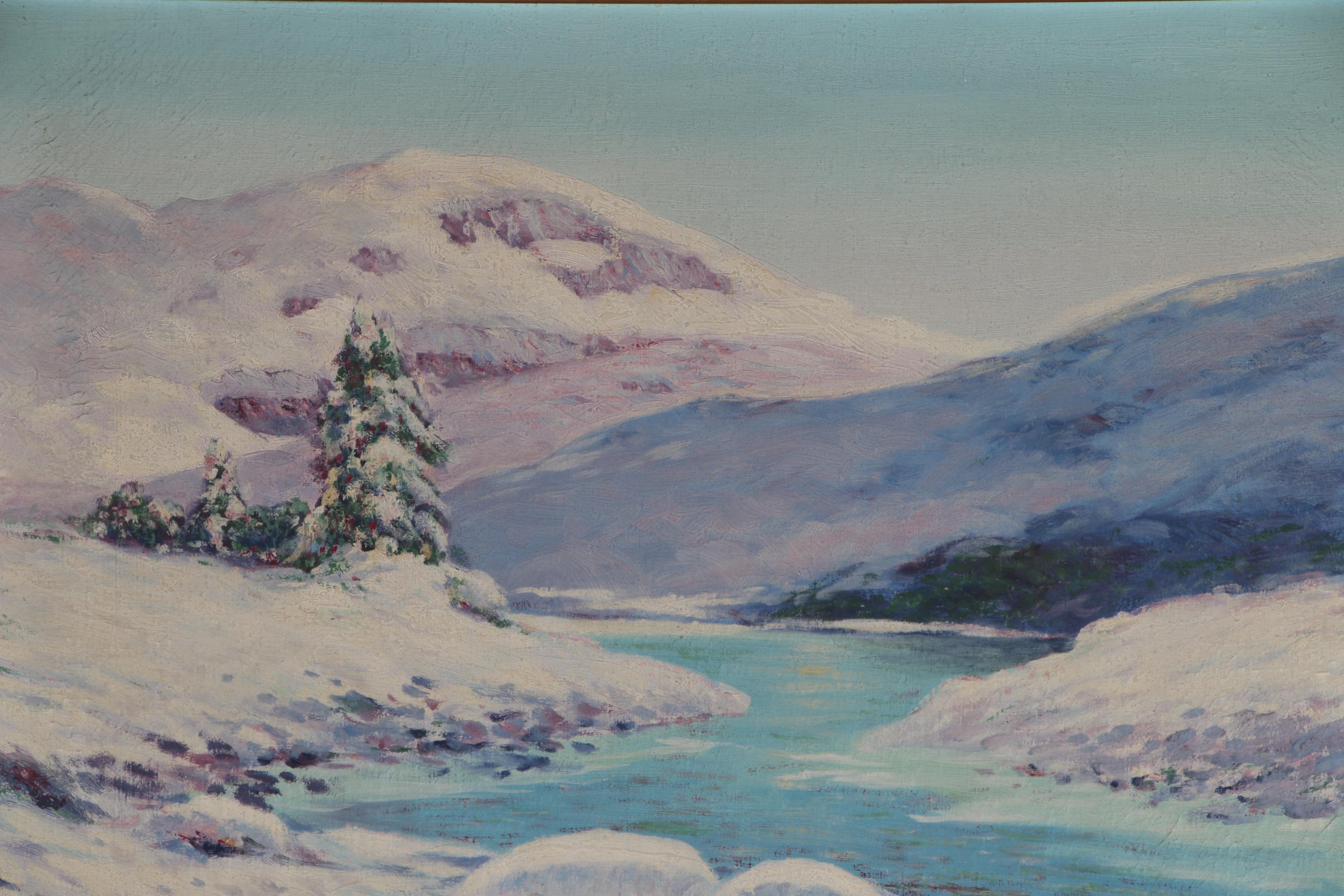 M. Jefferson Winter Landscape Oil Painting
