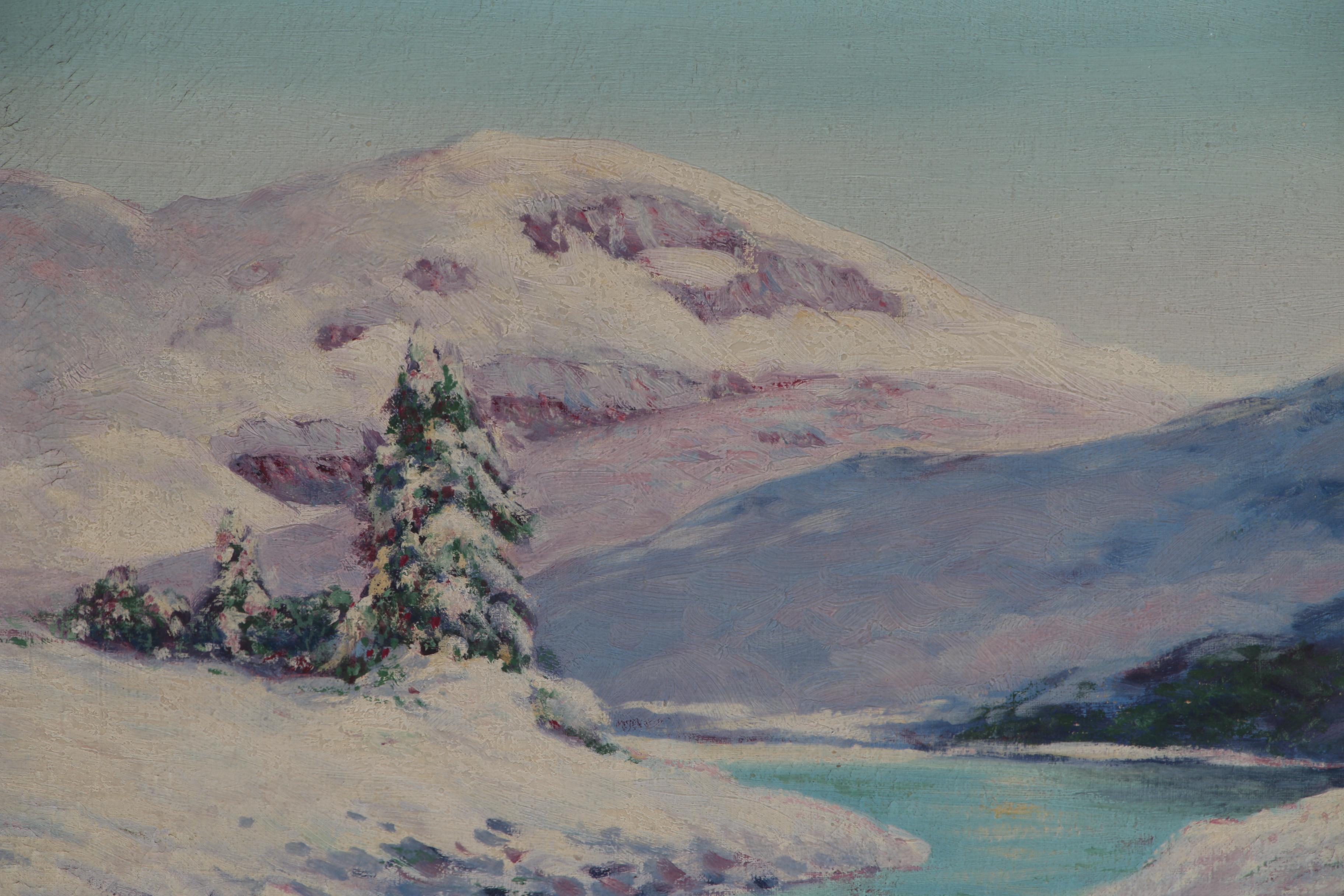 M. Jefferson Winter Landscape Oil Painting