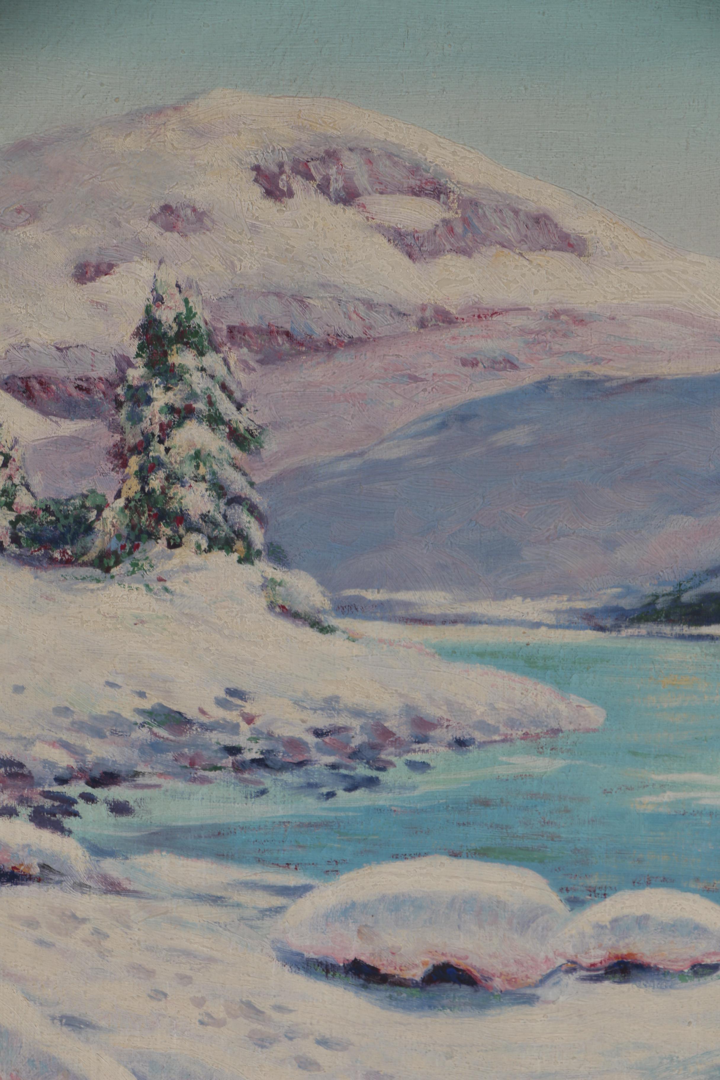 M. Jefferson Winter Landscape Oil Painting