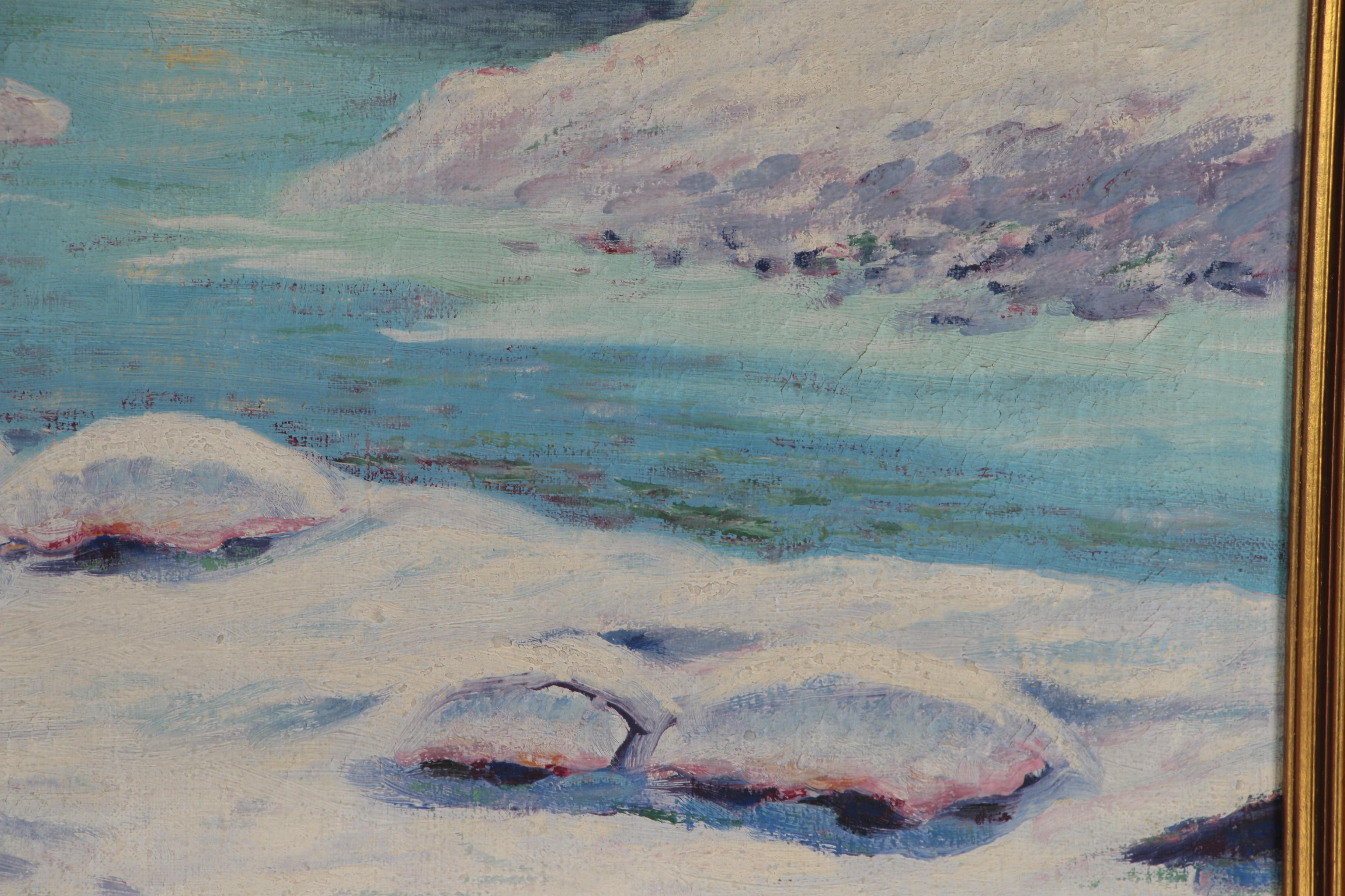 M. Jefferson Winter Landscape Oil Painting