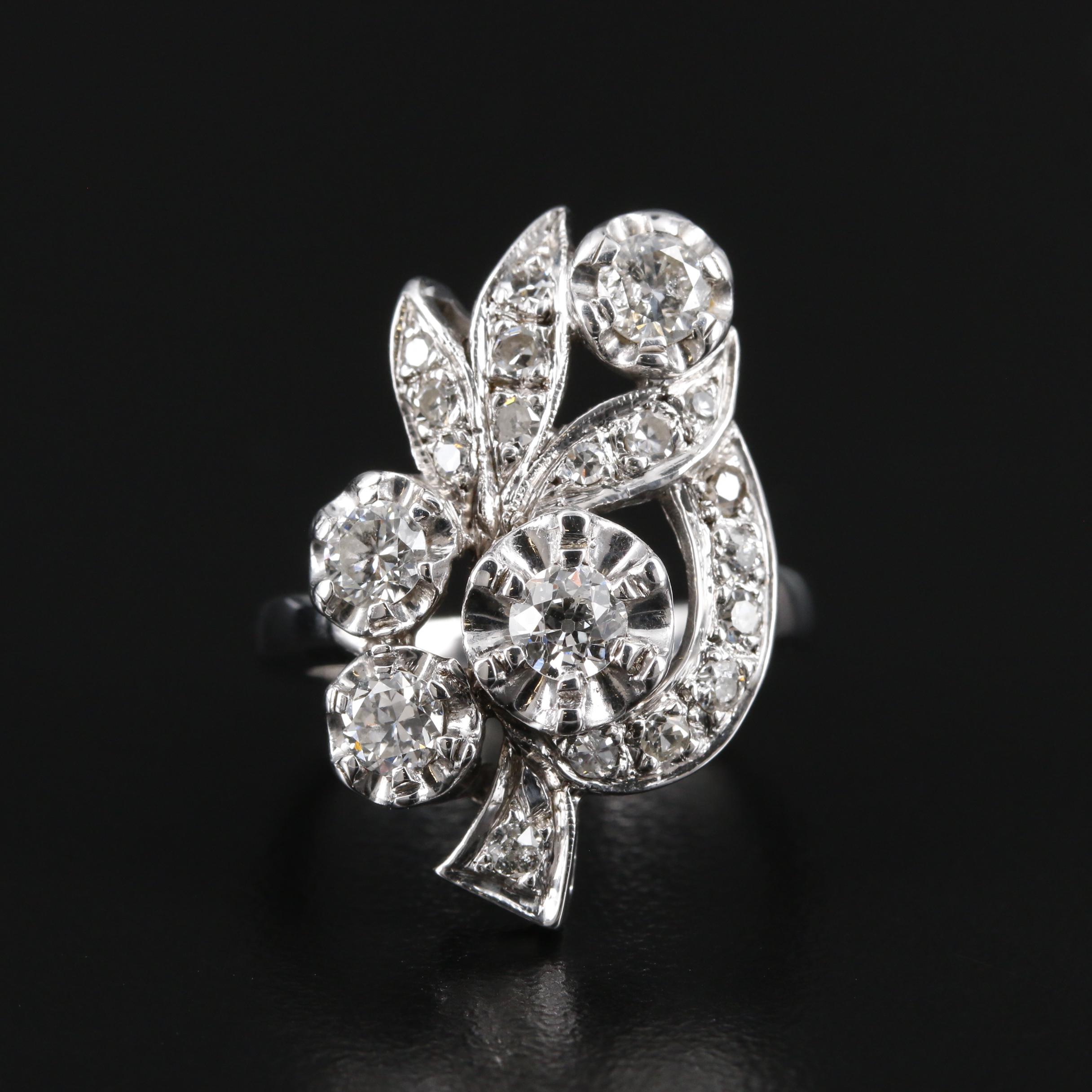 Vintage 14K Gold 1.13 CTW Diamond Ring