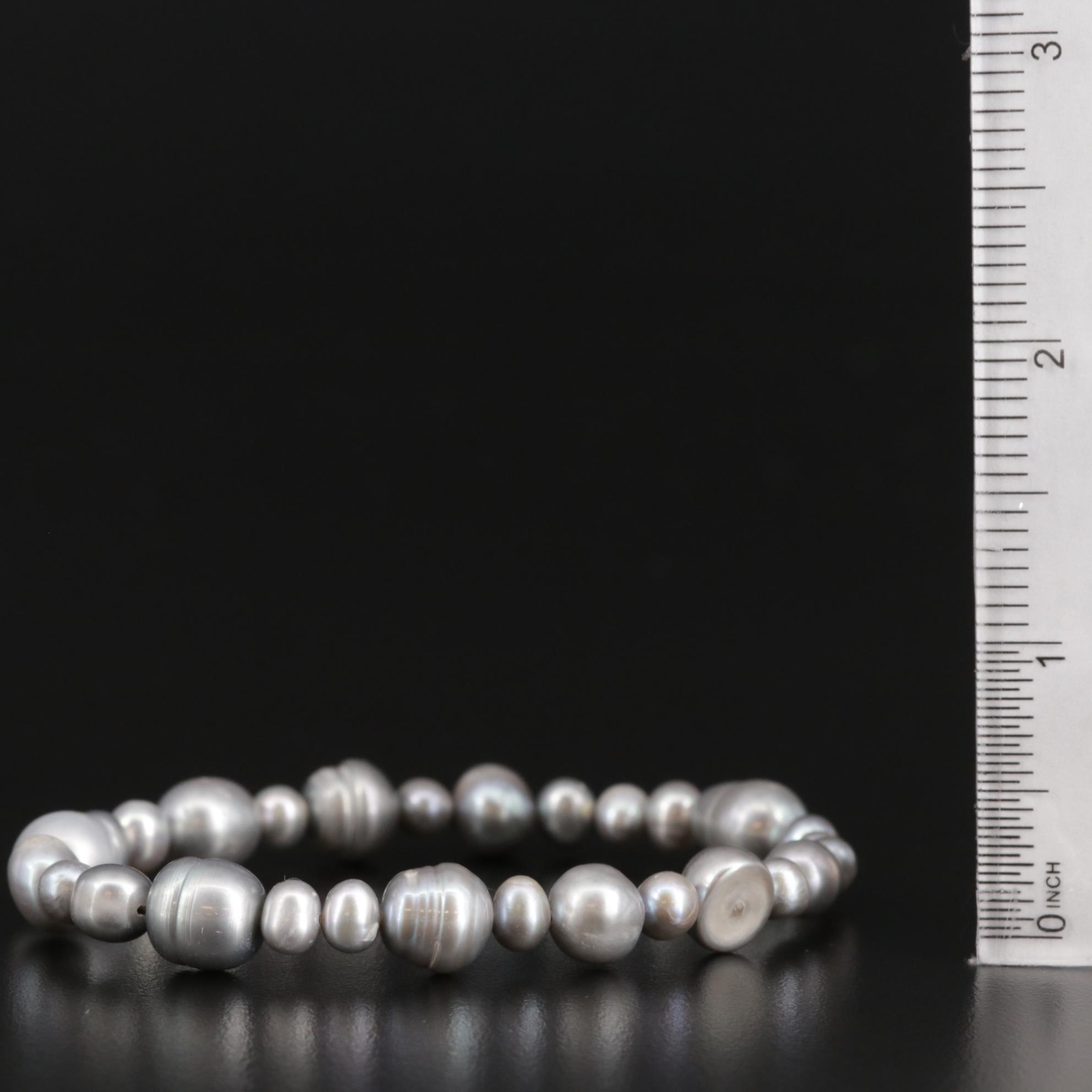 Endless Pearl Strand Necklace with Pearl Bracelets