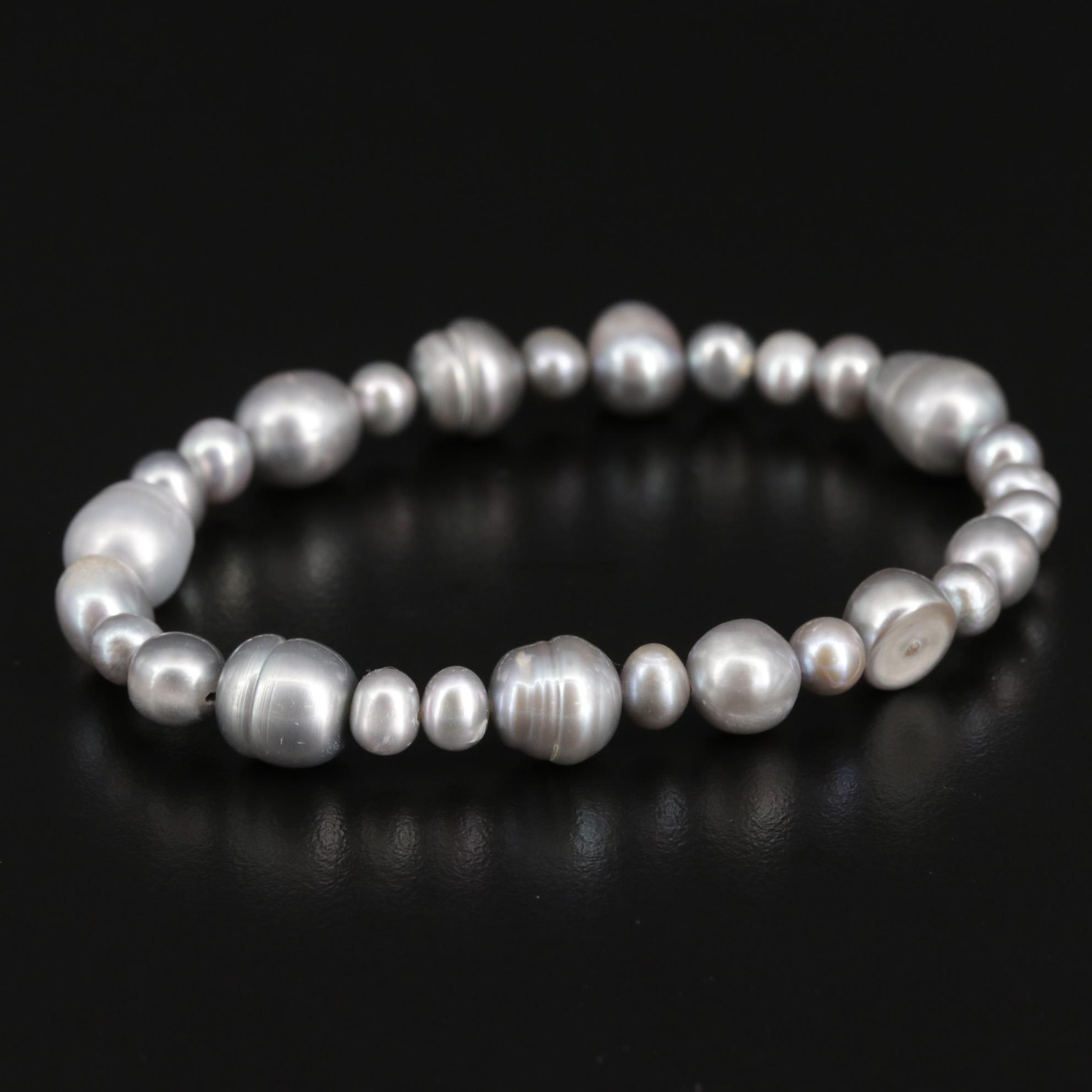 Endless Pearl Strand Necklace with Pearl Bracelets