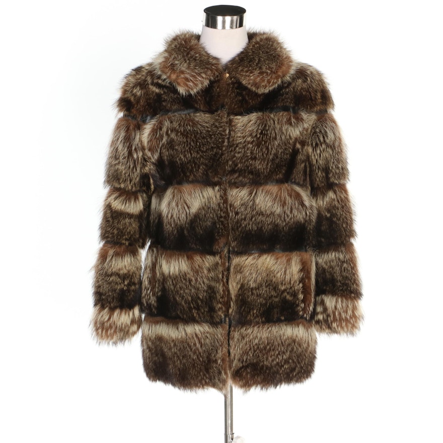 Mr. Fred Design for Fur & Sport Raccoon Fur and Leather Coat