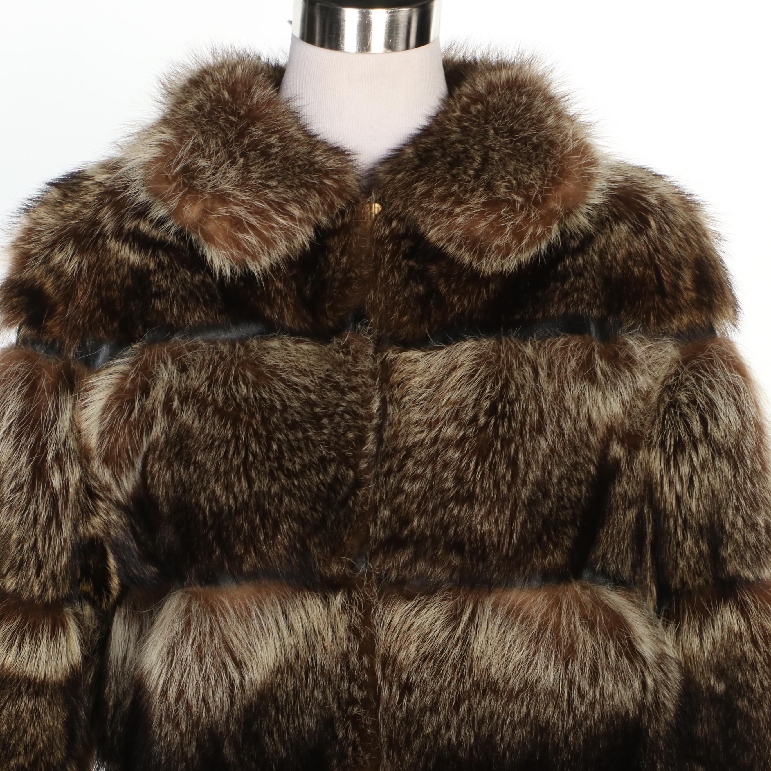 Mr. Fred Design for Fur & Sport Raccoon Fur and Leather Coat