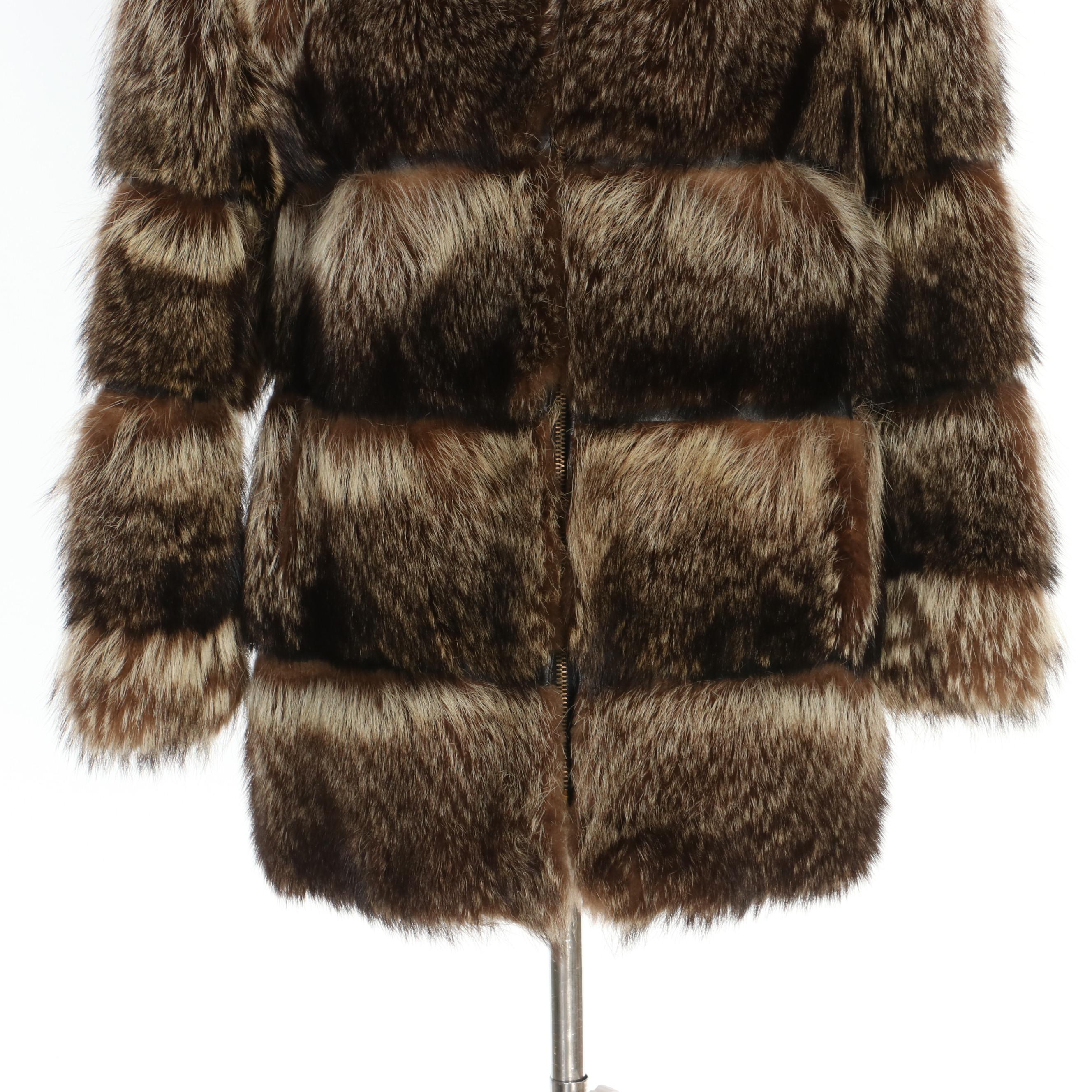 Mr. Fred Design for Fur & Sport Raccoon Fur and Leather Coat