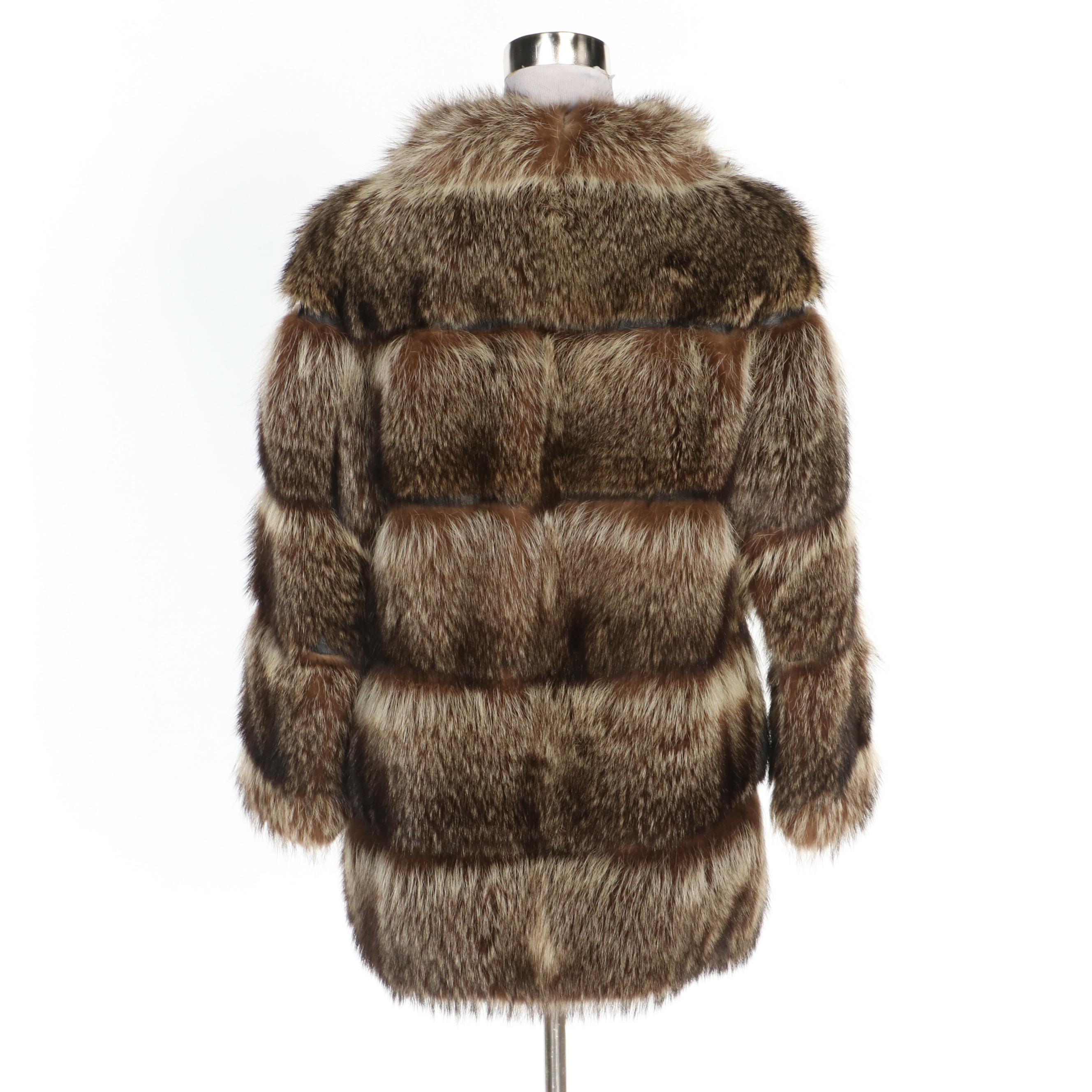 Mr. Fred Design for Fur & Sport Raccoon Fur and Leather Coat