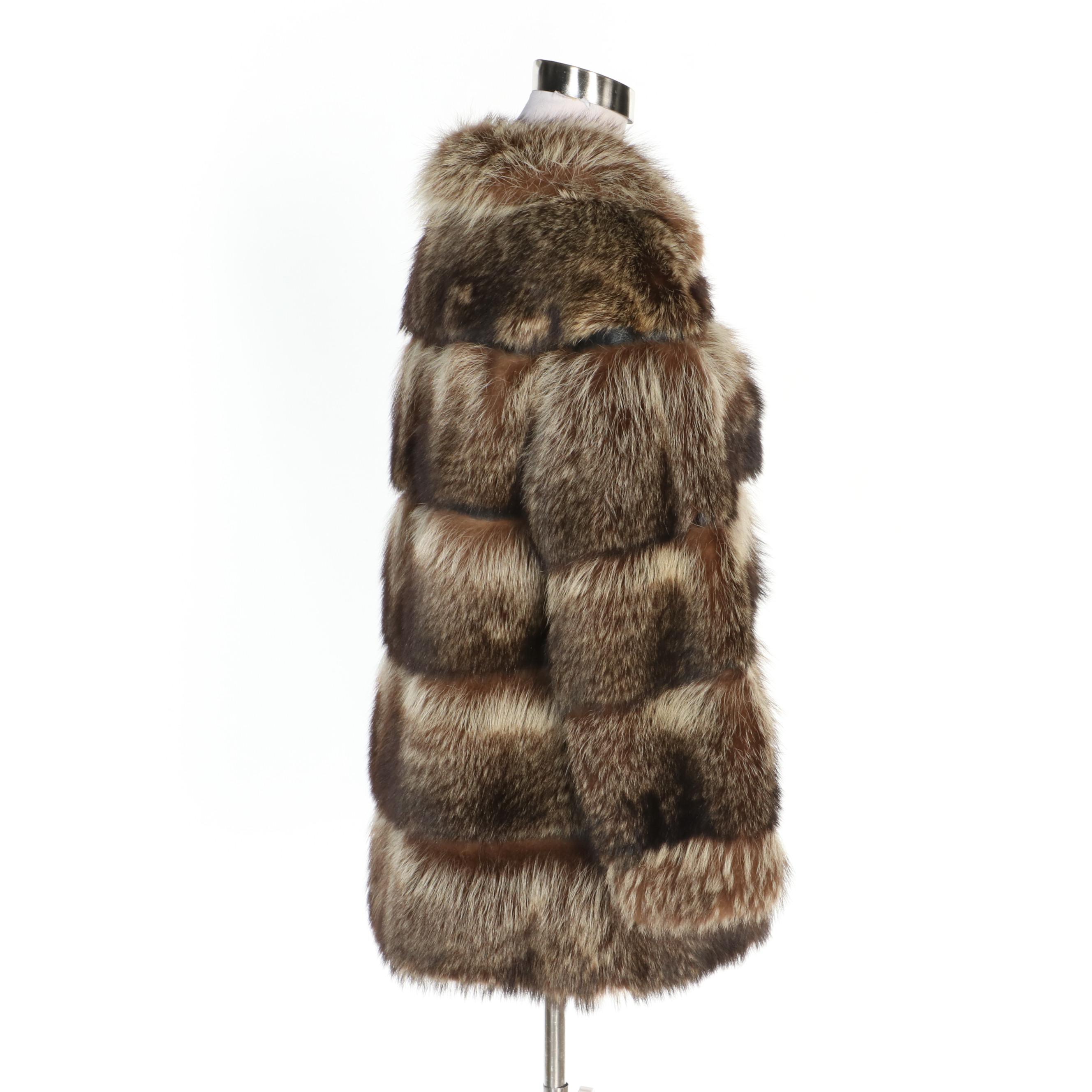 Mr. Fred Design for Fur & Sport Raccoon Fur and Leather Coat