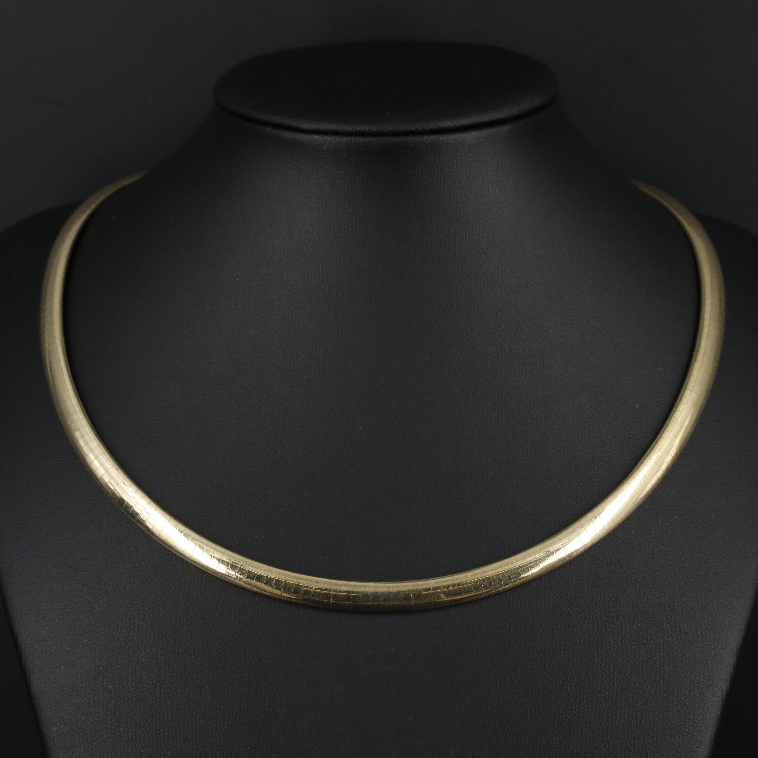 14K Gold Omega Chain Necklace