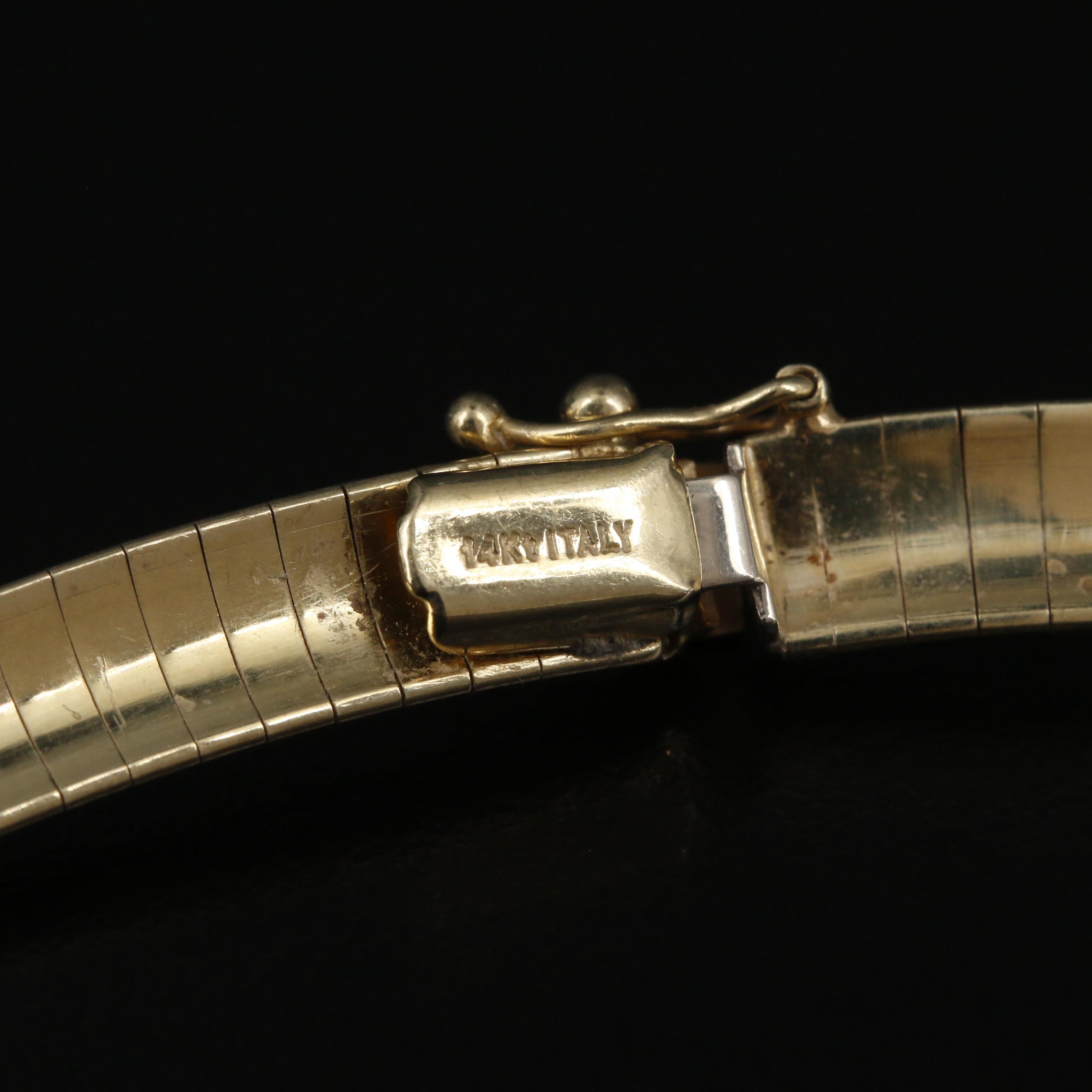 14K Gold Omega Chain Necklace