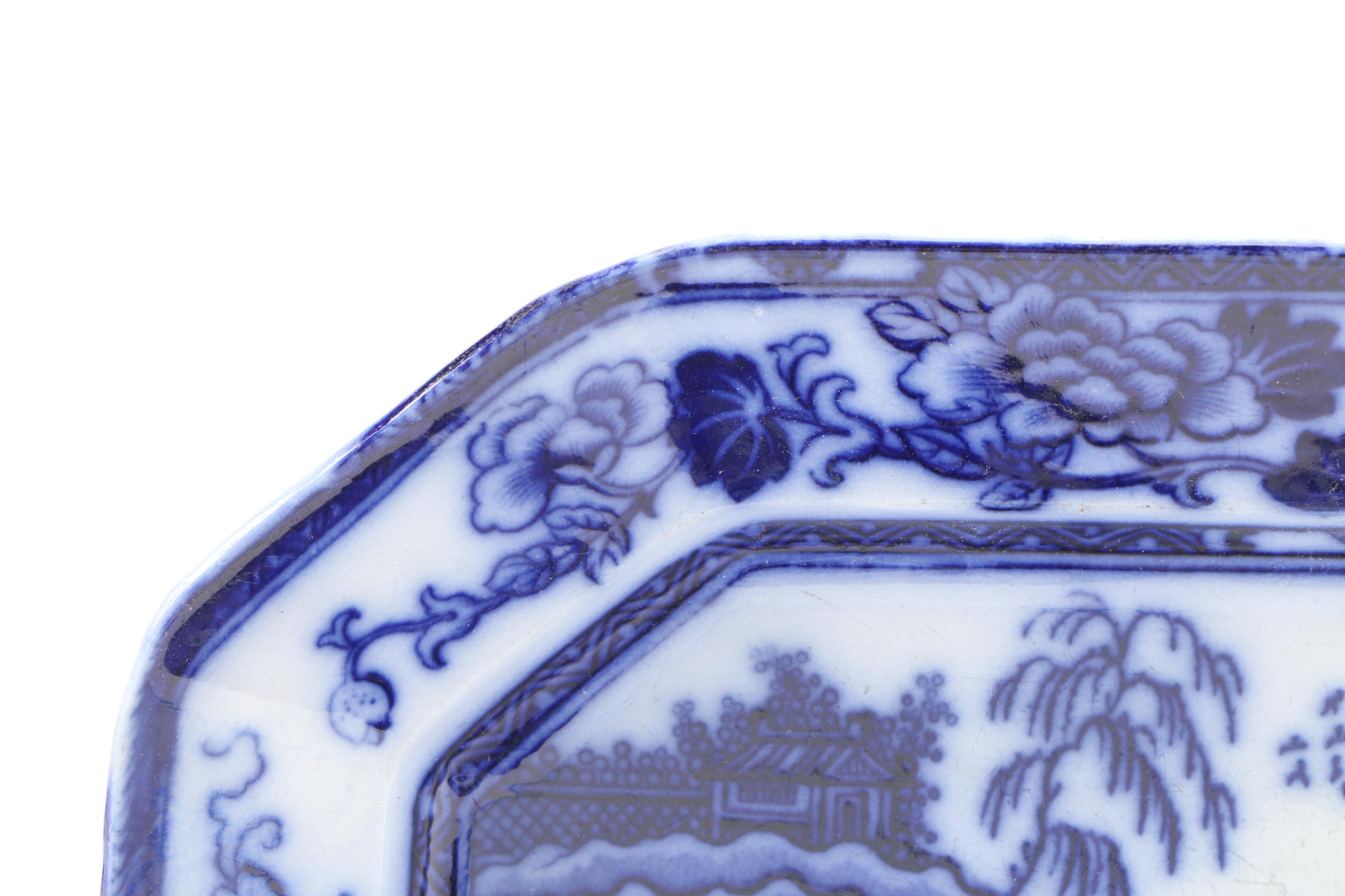 Charles Meigh Staffordshire Pottery "Hong Kong" Ironstone Platter with Others