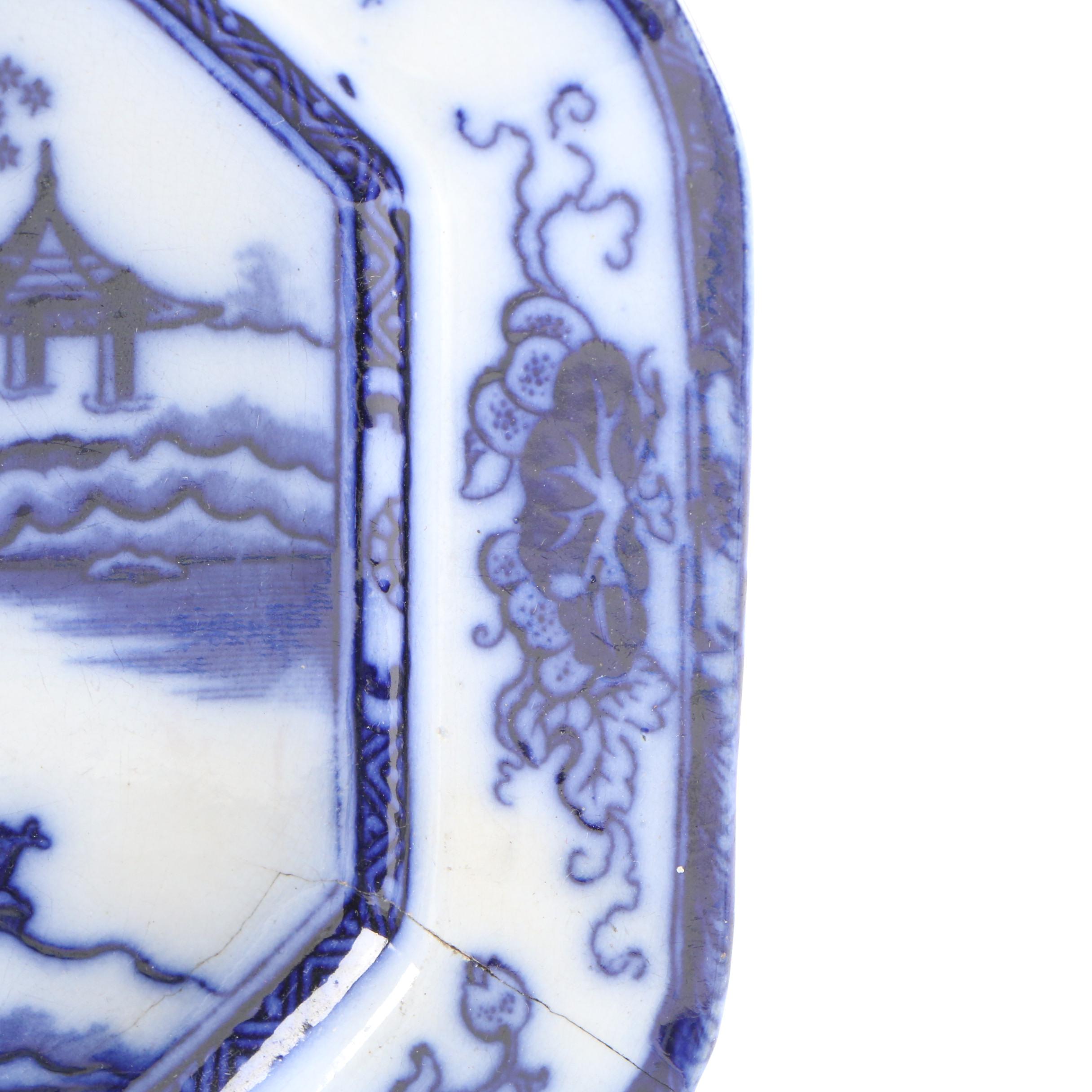 Charles Meigh Staffordshire Pottery "Hong Kong" Ironstone Platter with Others